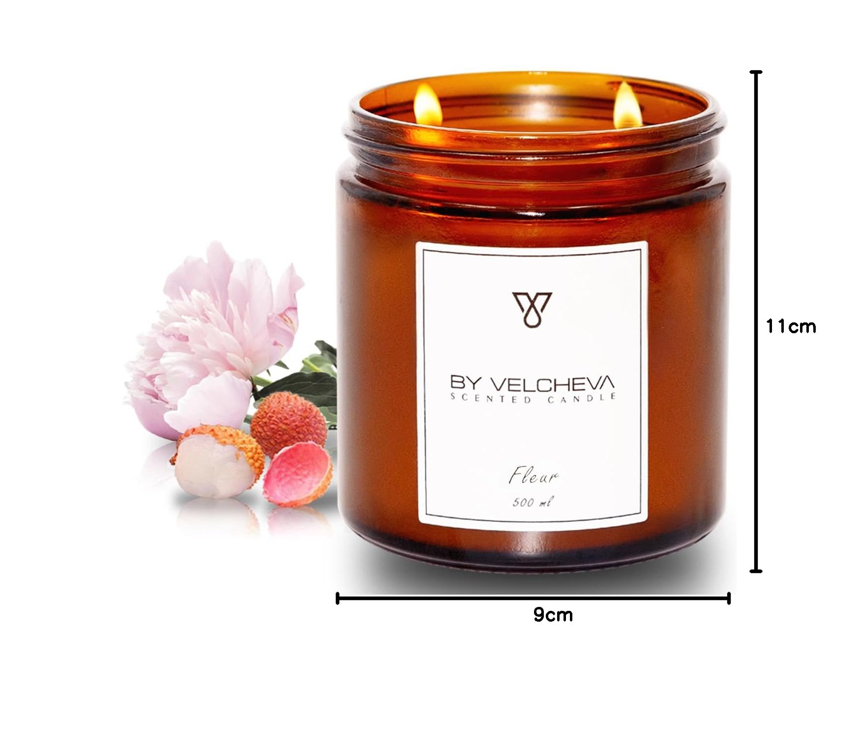 ı Vela perfumada FLEUR ı Cera de Coco y Soja ı 60+ horas ı 500ml