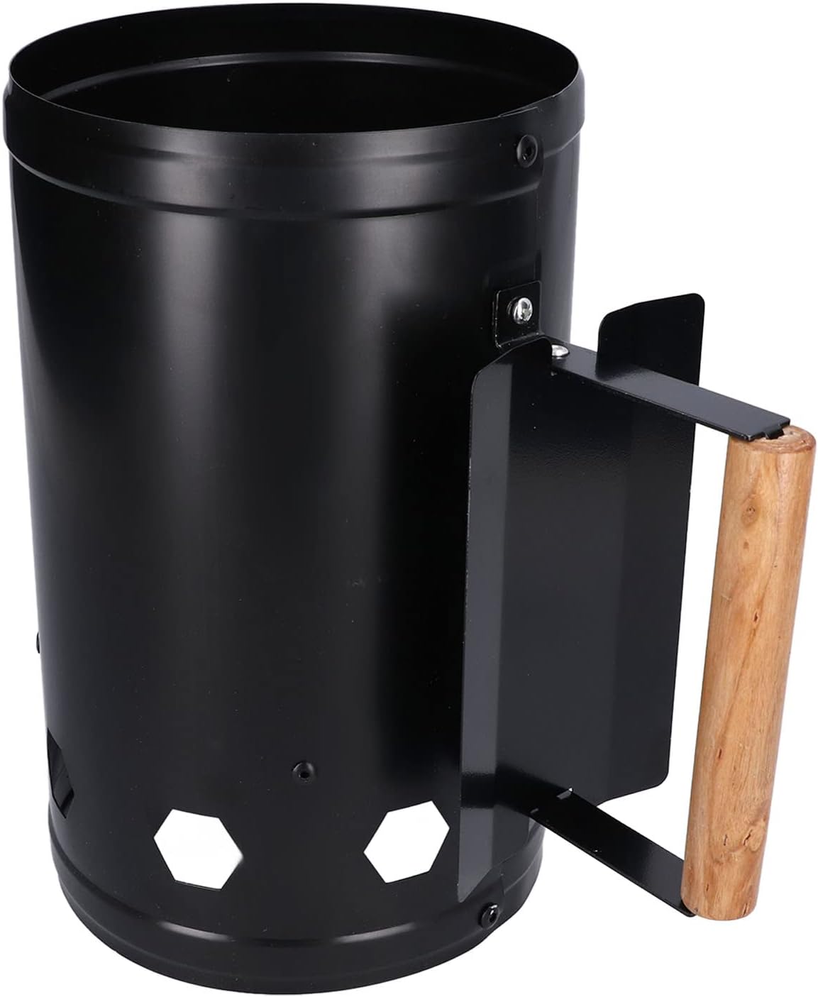Chimney Starter, Good Air Permeability Wooden Handle Good Rust Resistance Charcoal Chimney Starter Fast Ignition for Camping for BBQ