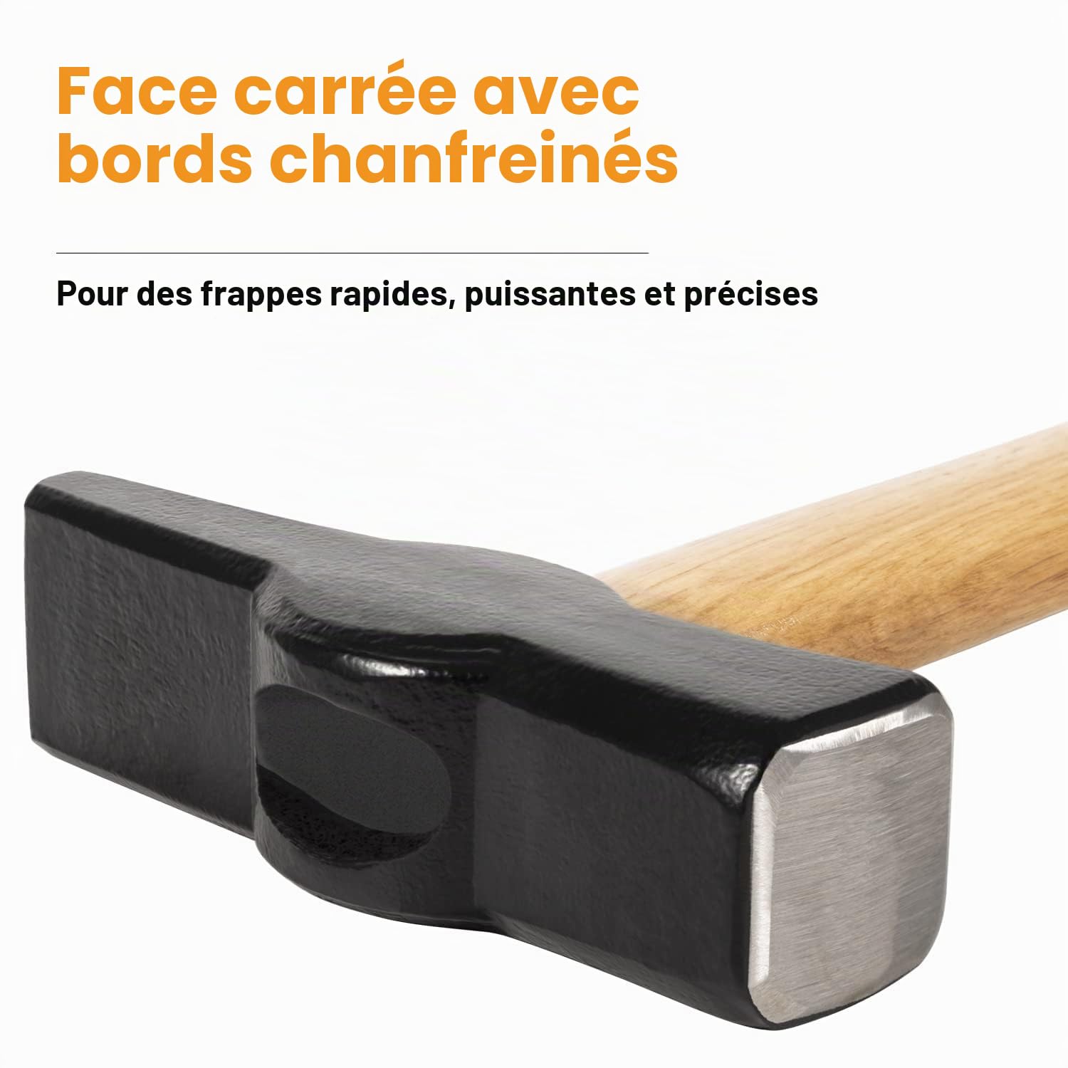 000811-1000 Marteau forgé 1000 g (000811-1000) Outil de forgeage professionnel pour le travail des métaux