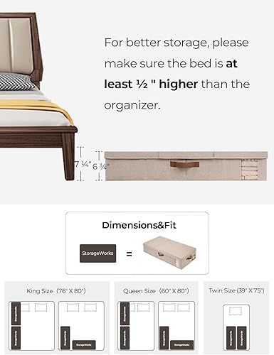 Miniatura 3 de StorageWorks Paquete de 2 contenedores de almacenamiento jumbo debajo de la cama con tapas, contenedores de almacenamiento debajo de la cama con