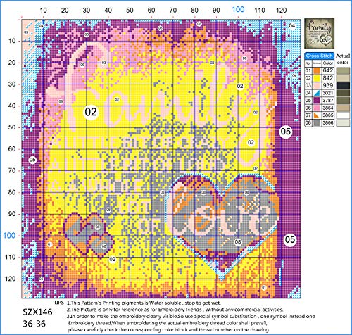 Gofission 11ct Stamped Cross Stitch Kits for Adults Beginners Family Love Quotes Inspirational Home DIY Pre Printed Cross Stitch Embroidery Set including Accessories Wall Decor 36x36cm (Family) - Image 2