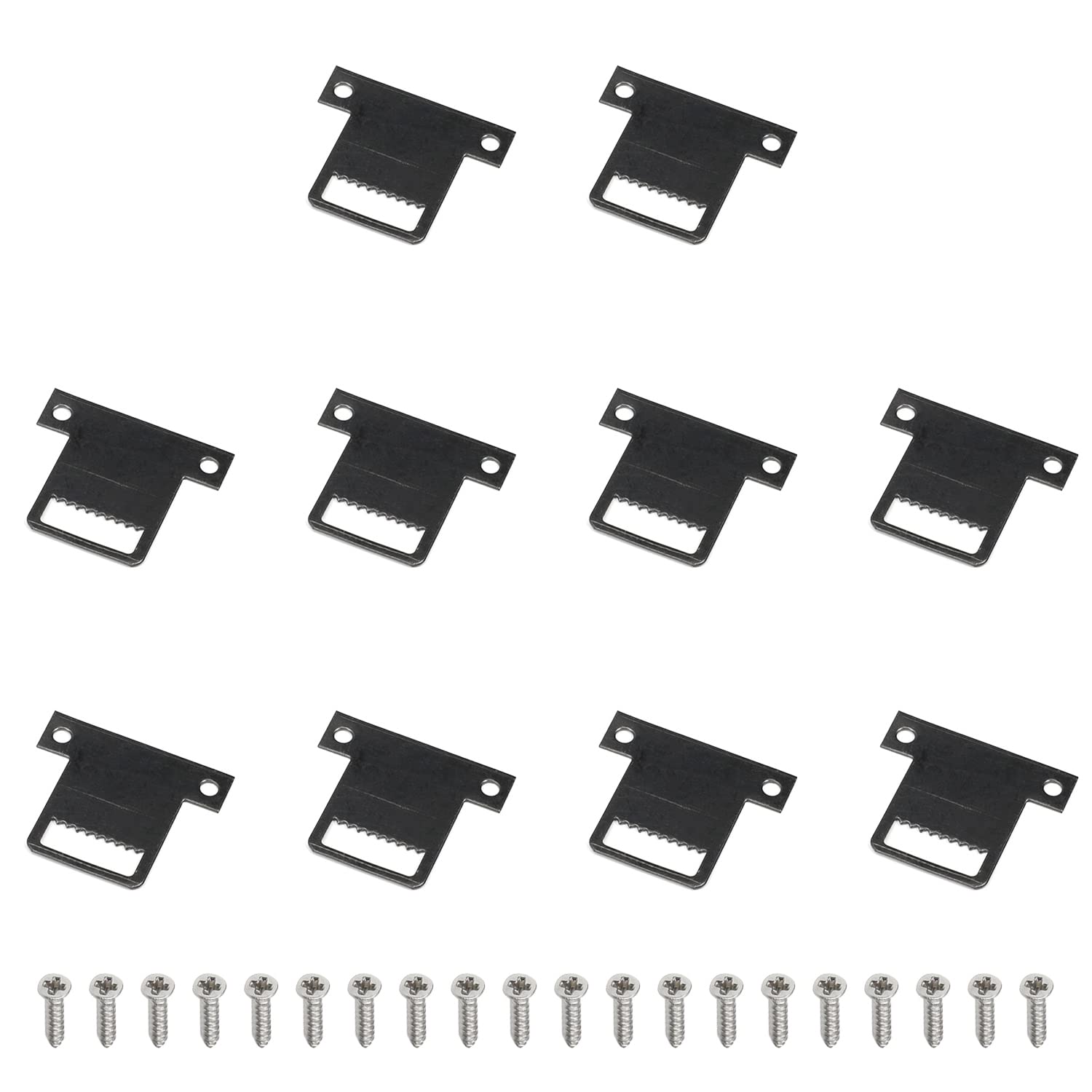 Mromax T 10Pcs Big Black Sawtooth Picture Frame Hanging Hangers With Screws For Clock Paintings Artwork Hook Photos