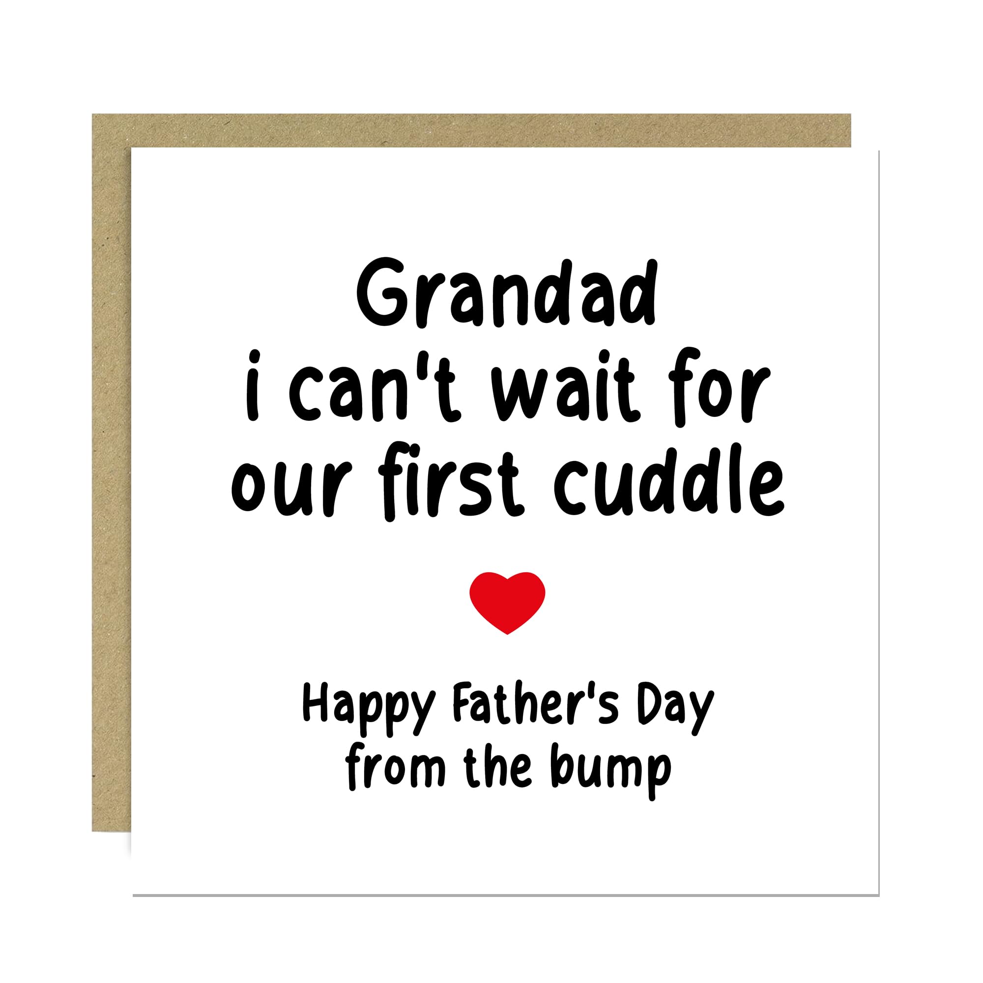 RED OCEAN Grandad Fathers Day Card From Bump Novelty Card From Baby Boy Girl Baby Bump For New Grandad With Envelope To Be Keepsake 1st Fathers Day