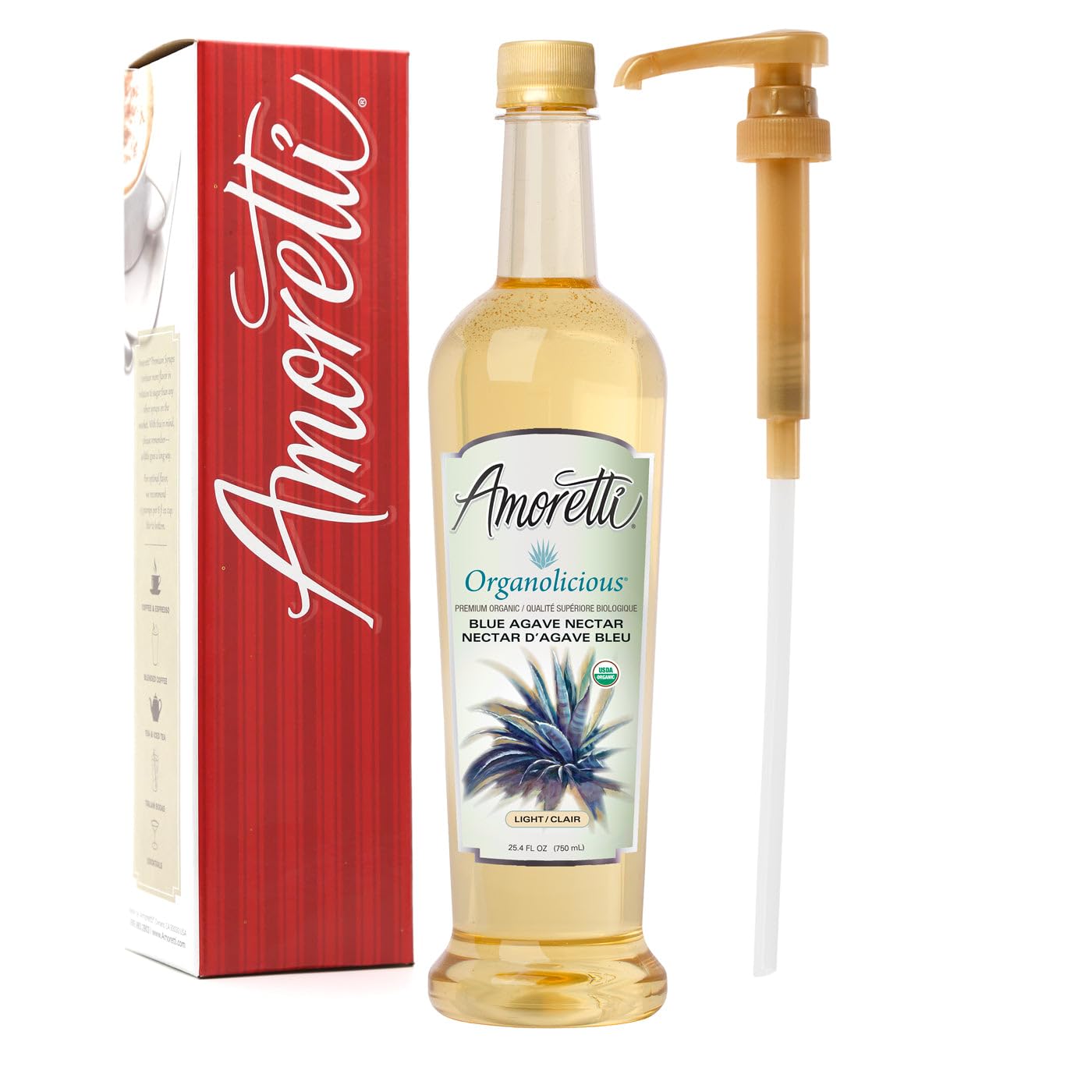 Amoretti Premium Organic Light Blue Agave Nectar with