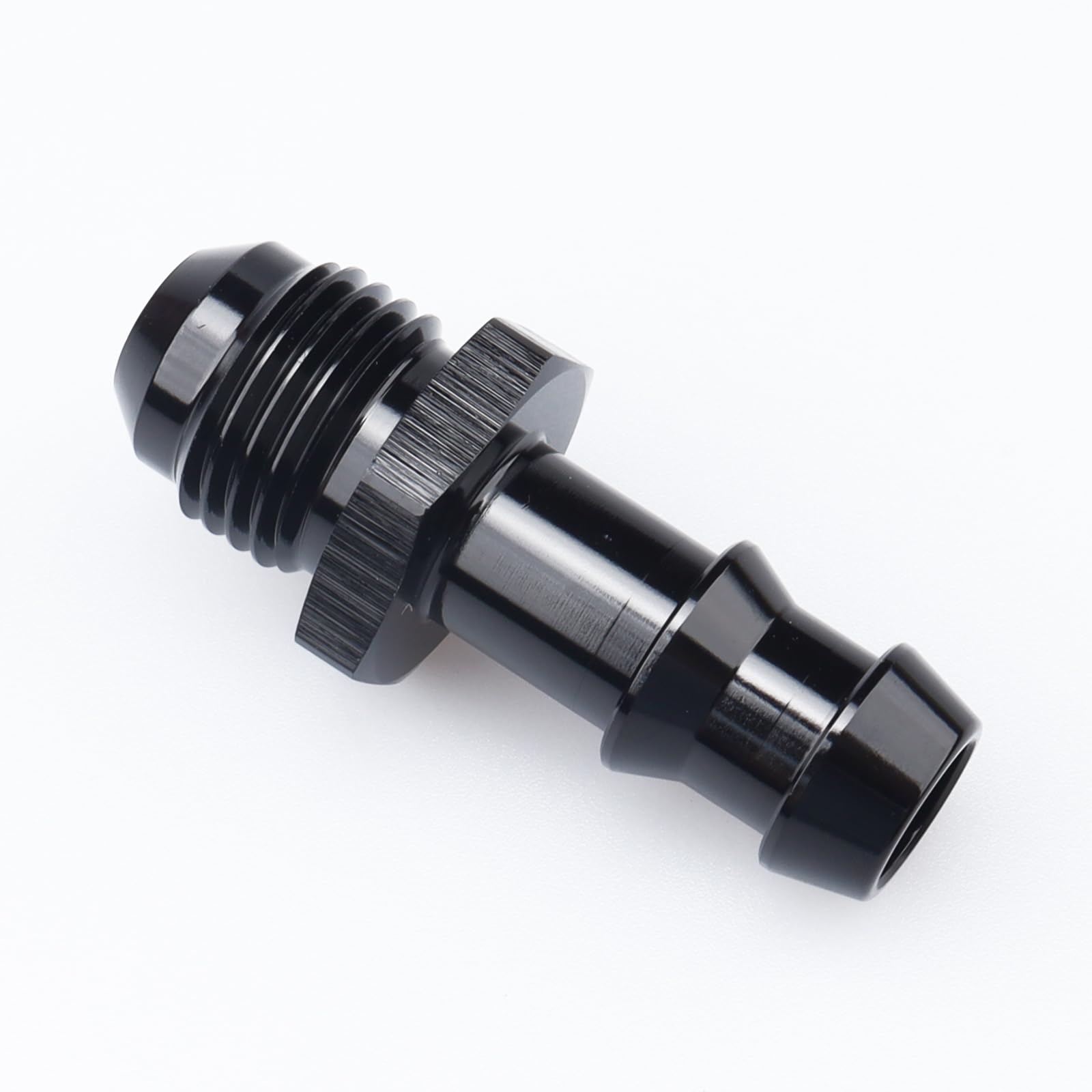 AC PERFORMANCE -6 AN Male Flare to 3/8" Barb Push Hose Barb Fitting Adapter Aluminum Black