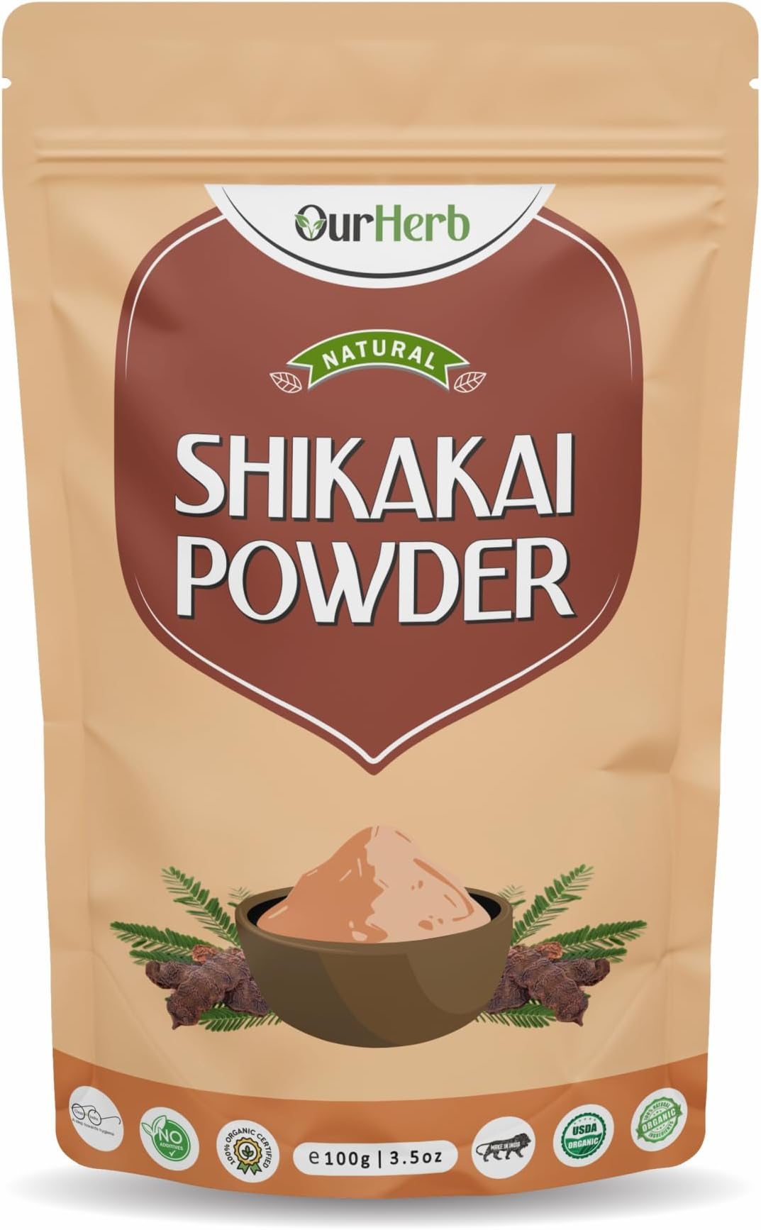 Pure & Natural Shikakai (Acacia concinna) Powder for Hair Care - 100g | 3.5 Oz