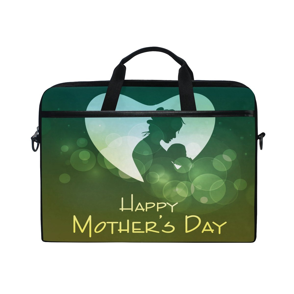 Happy Mothers Day 14 Inch Laptop Shoulder Messenger Bag Case Sleeve Briefcase with Handle for Women Men