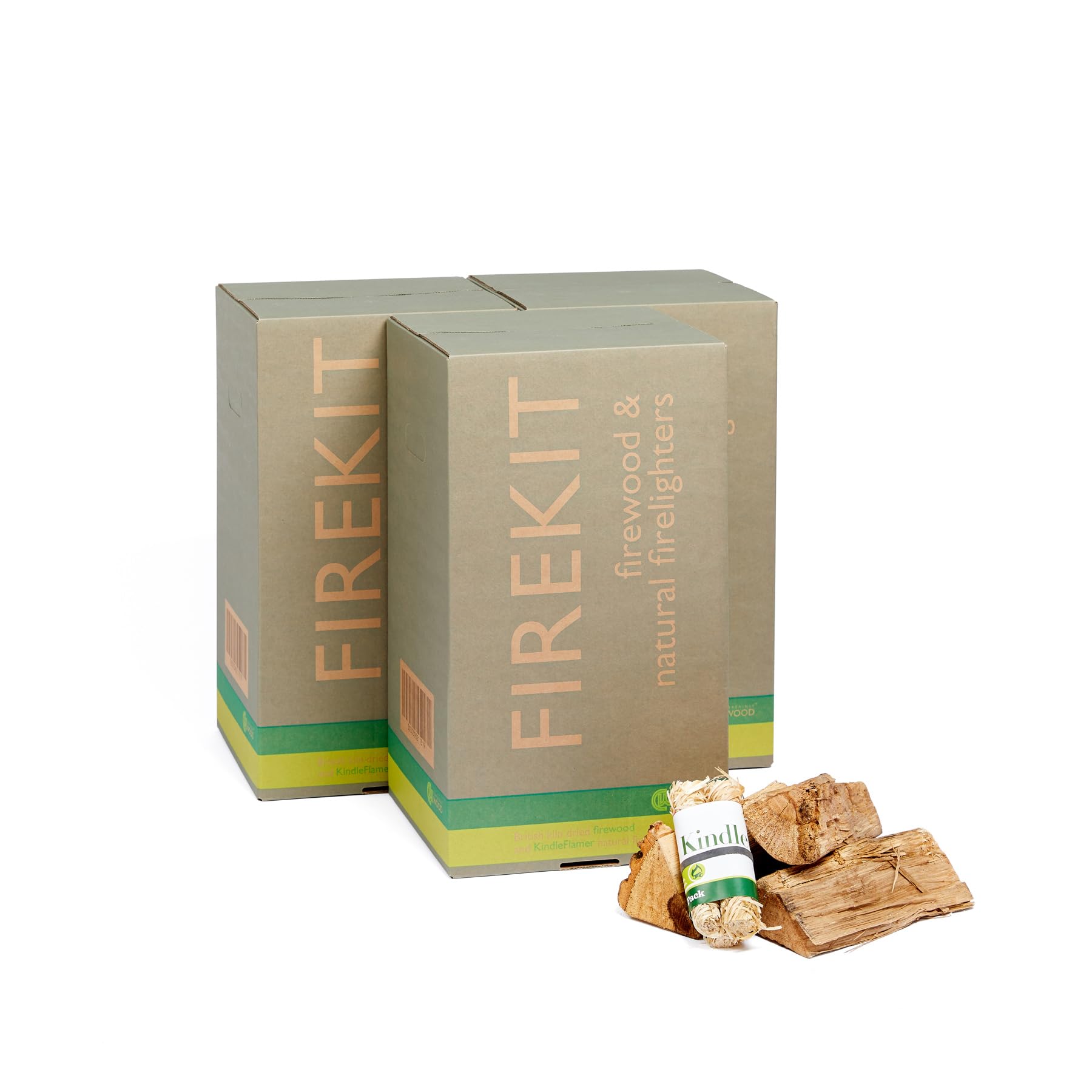 Certainly Wood Natural Premium Kiln Dried Hardwood Logs With 3 X Kindleflamers Firelighters – Woodsure Approved, 22-24Cm Length Logs (3 Boxes)