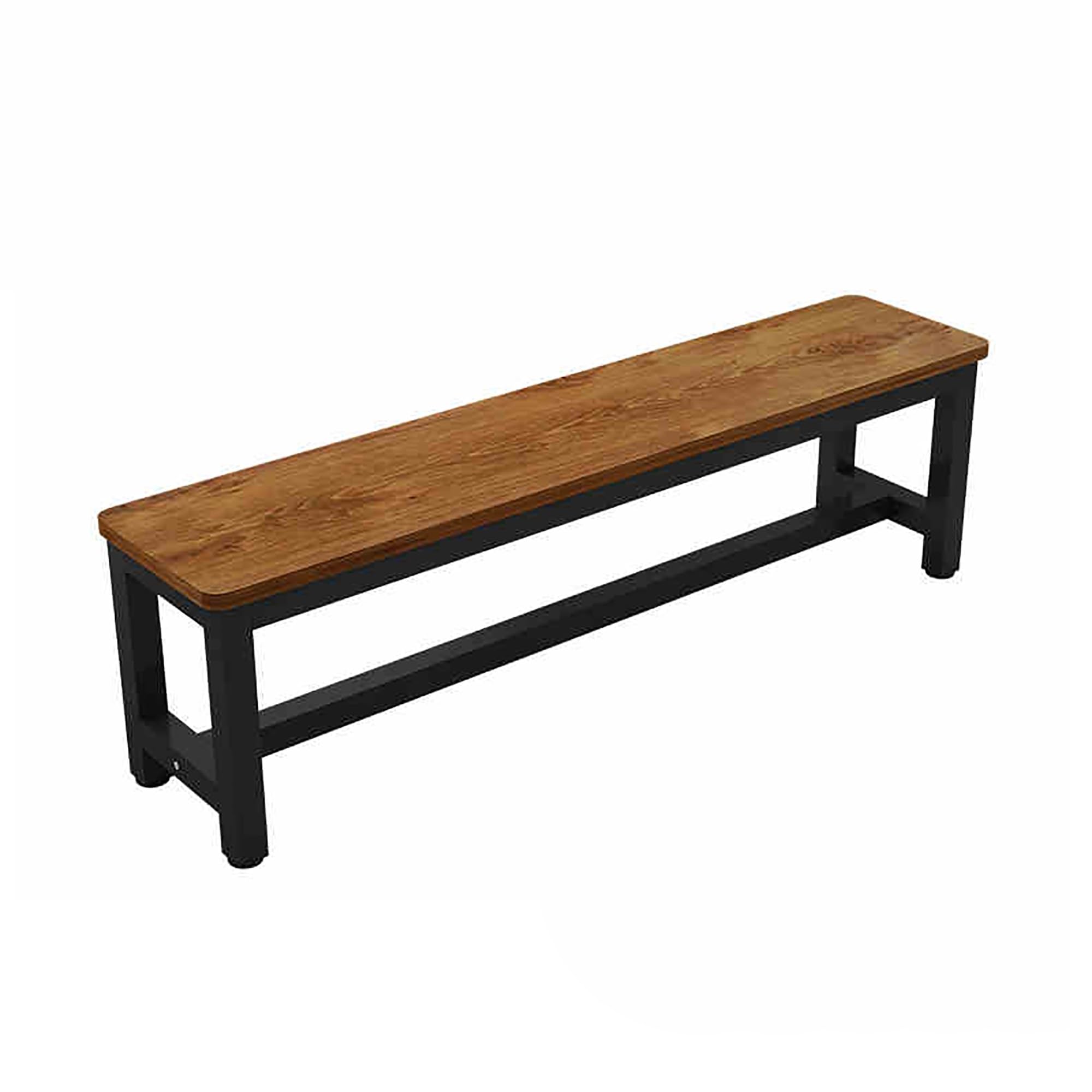 Panca da Pranzo in Stile Fattoria, Portascarpe in Legno, Panca per Ingresso, Tavolo, Panca per Letto, Sedia da Pranzo in Acciaio e Legno Bruciato, Dark Brown Black
