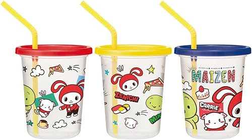 Miniatura 25 de Skater SIH3ST-A Vaso con pajilla, 3 piezas, 11.8 fl oz (10.8 fl oz), My Melody, Chromi, Sanrio, fabricado en Japón Mi Melodía Kromi,Care