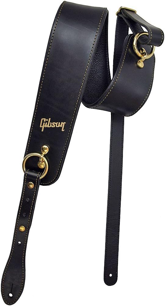 Gibson 'The Premium Saddle' Black Leather Guitar Strap