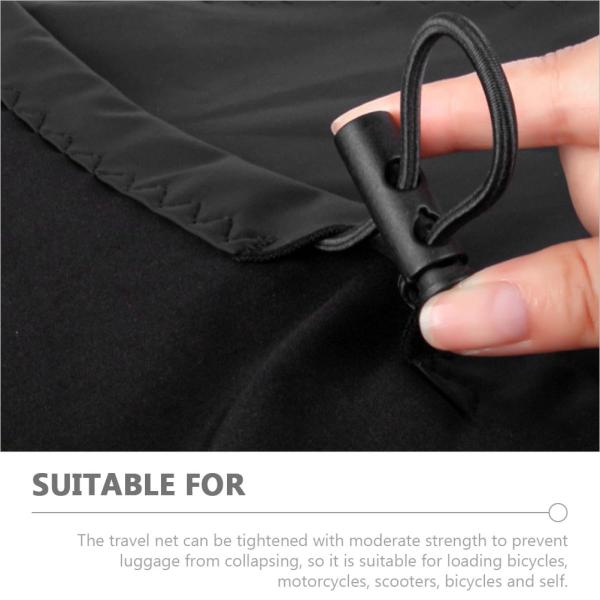 Outanaya Copertura Elastica per Bagagli da Moto Rete Elastica e Ganci, Tessuto Resistente Nero per Ciclismo e Scooter, Protezione Sicura Casco e Piccoli Oggetti