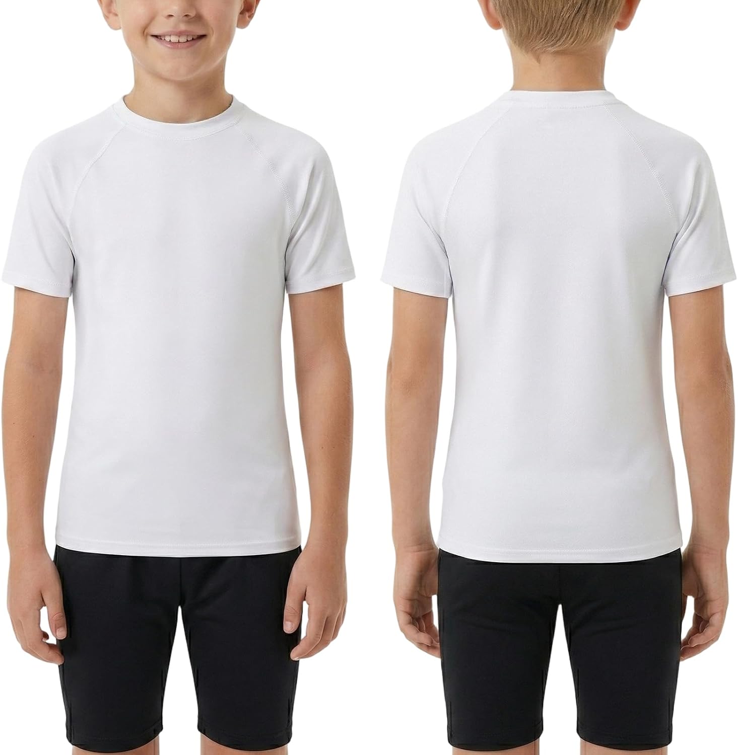 Youth Boys Compression Shirt Short Sleeve Fleece for Boy Football Baseball Soccer Base Layer
