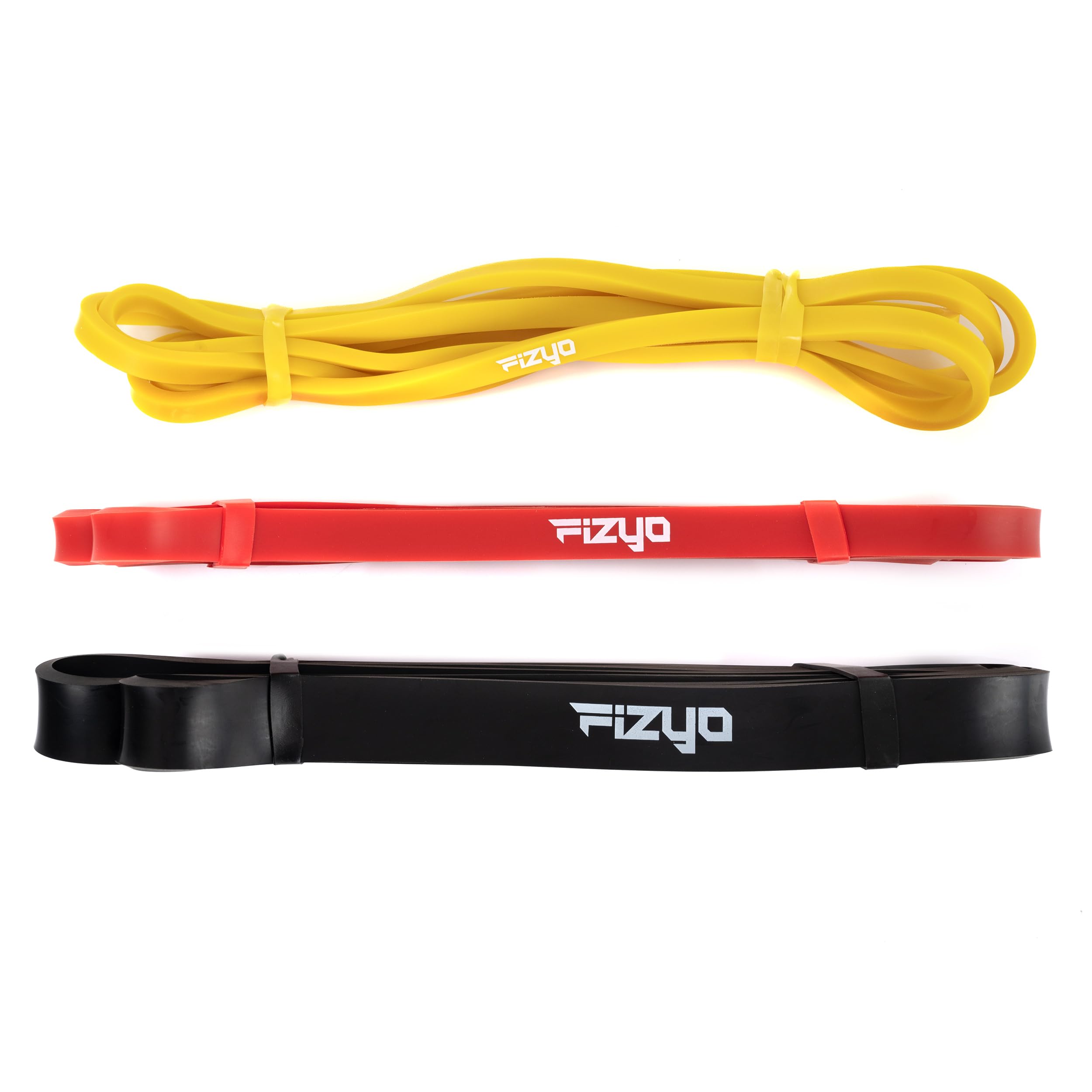 Fizyo Power Band – Zestaw 3 Taśm Oporowych, 3 Poziomy Oporu, Do Podciągania i Treningu Siłowego, Jogi, Pilatesu, Elastyczne