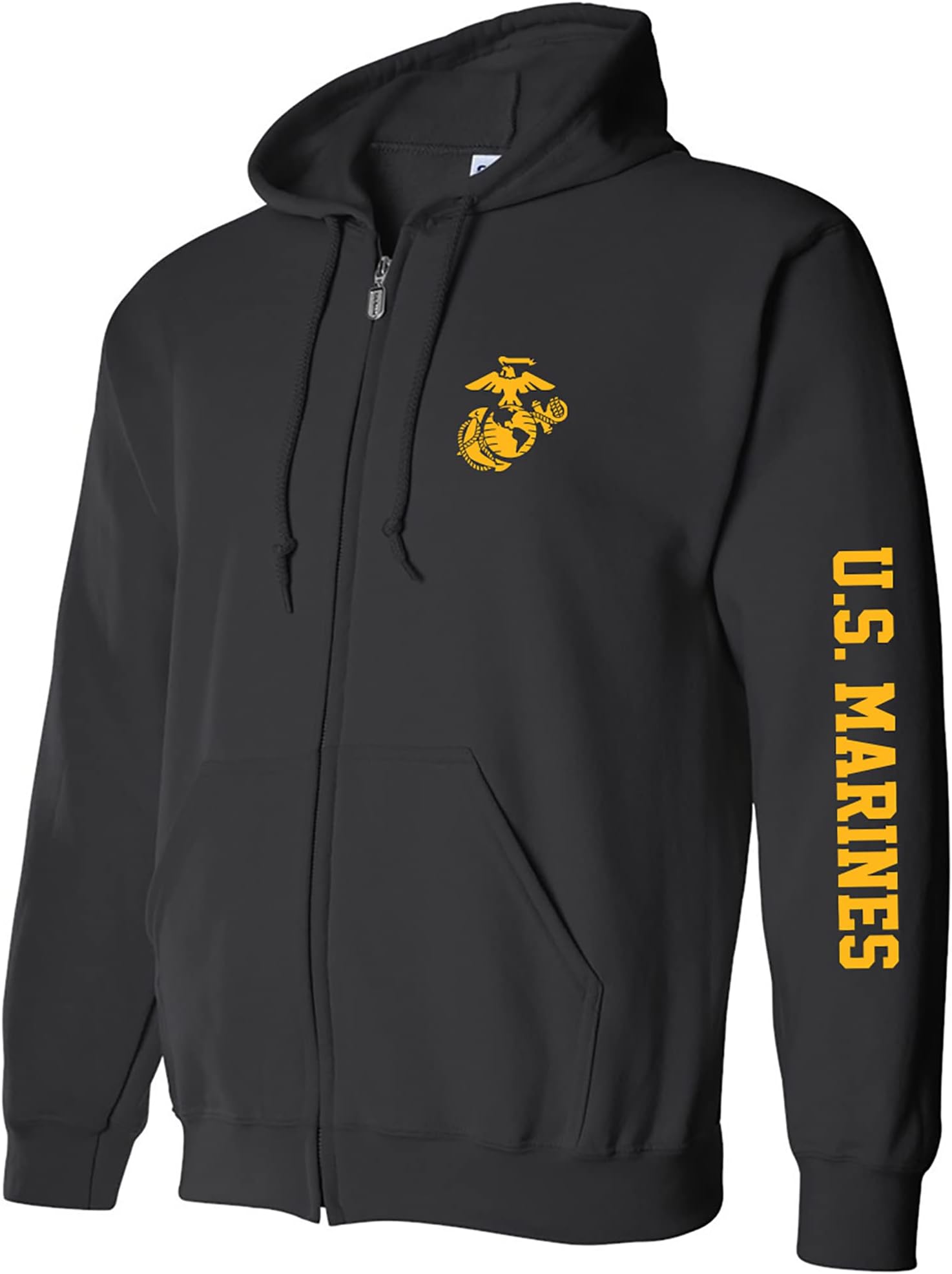 U.S. Marines Gold Sleeve Print Full-Zip Hooded Sweatshirt