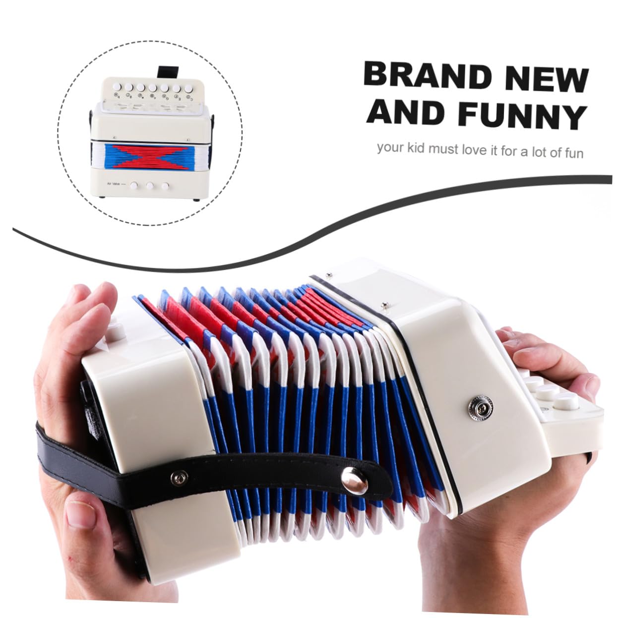 Fisarmonica per Mini Giocattolo Musicale Educativo in Plastica Abs e Metallo Strumento per Sviluppo Cognitivo e Coordinazione Occhio-mano Regalo per Ragazzi e Ragazze