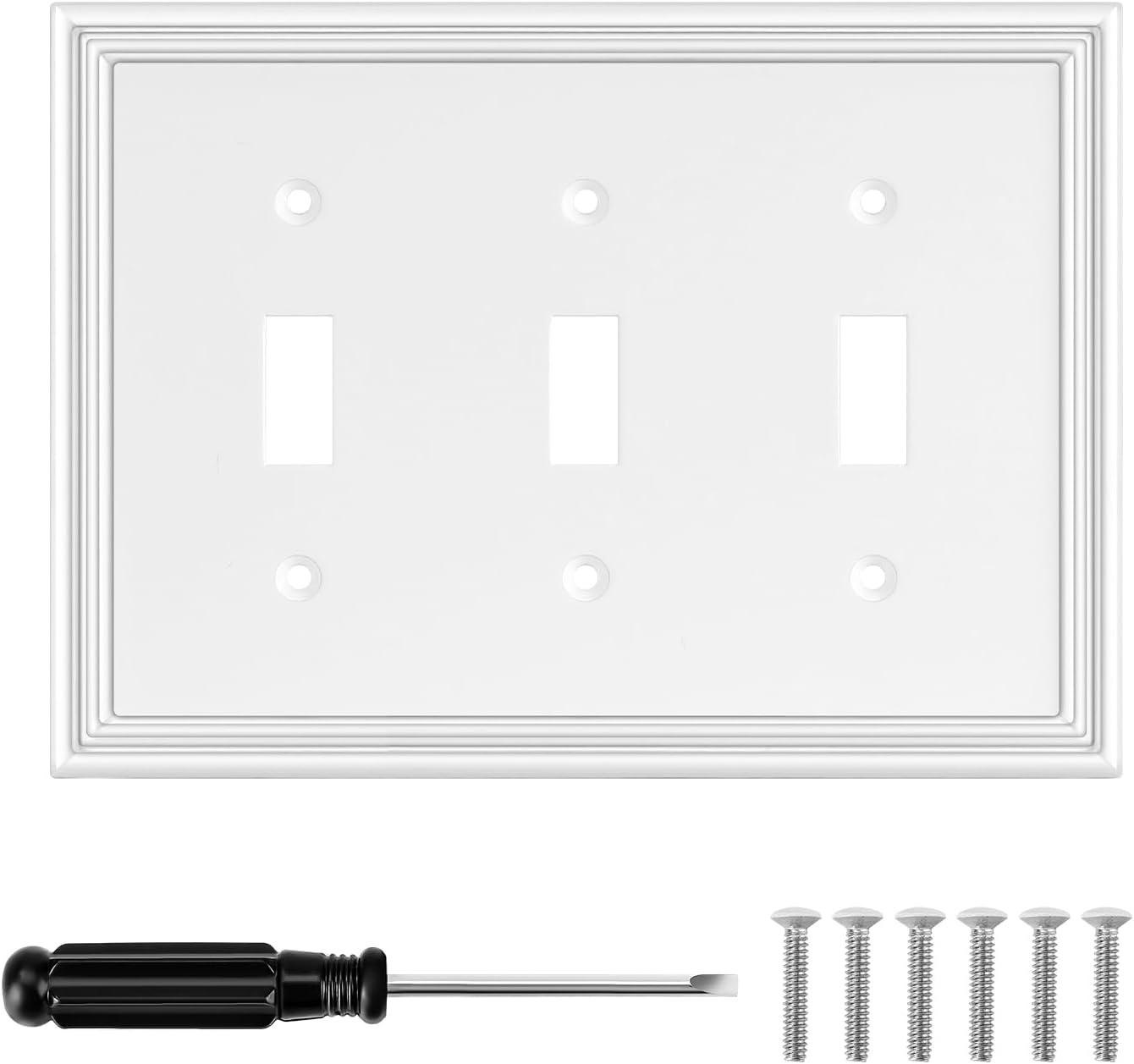 White Modern Decorative Wall Plate Light Switch Cover Decorator Outlet