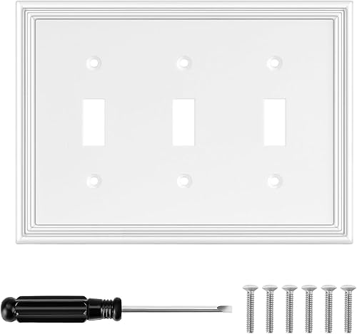 Miniatura 17 de Placa de Pared Decorativa Moderna Blanca para Interruptor de Luz Cubiertas de Tomacorriente Decorativas Placas de Interruptor Basculante