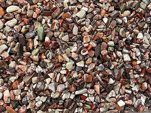 Image of 2 oz Lot Natural Semi Tumbled Gemstone Chips, Crushed Mini Crystals, Undrilled Crystal Chips (Ocean Jasper)