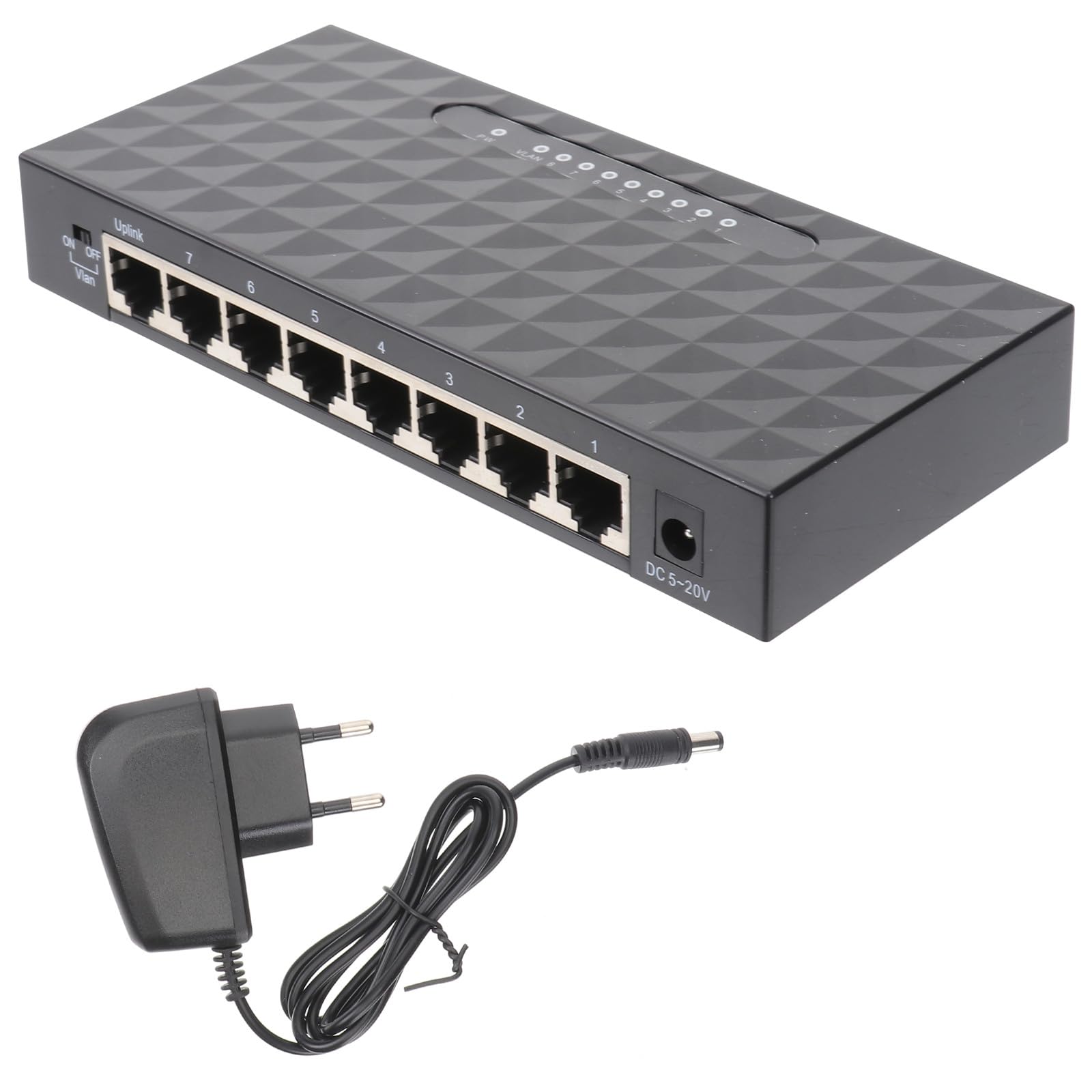 NUOBESTY 1pezzi Splitter di Rete da Mbps Porte per Desktop Ethernet Splitter LAN di Rete Compatibile con Dispositivi Mbps Nero