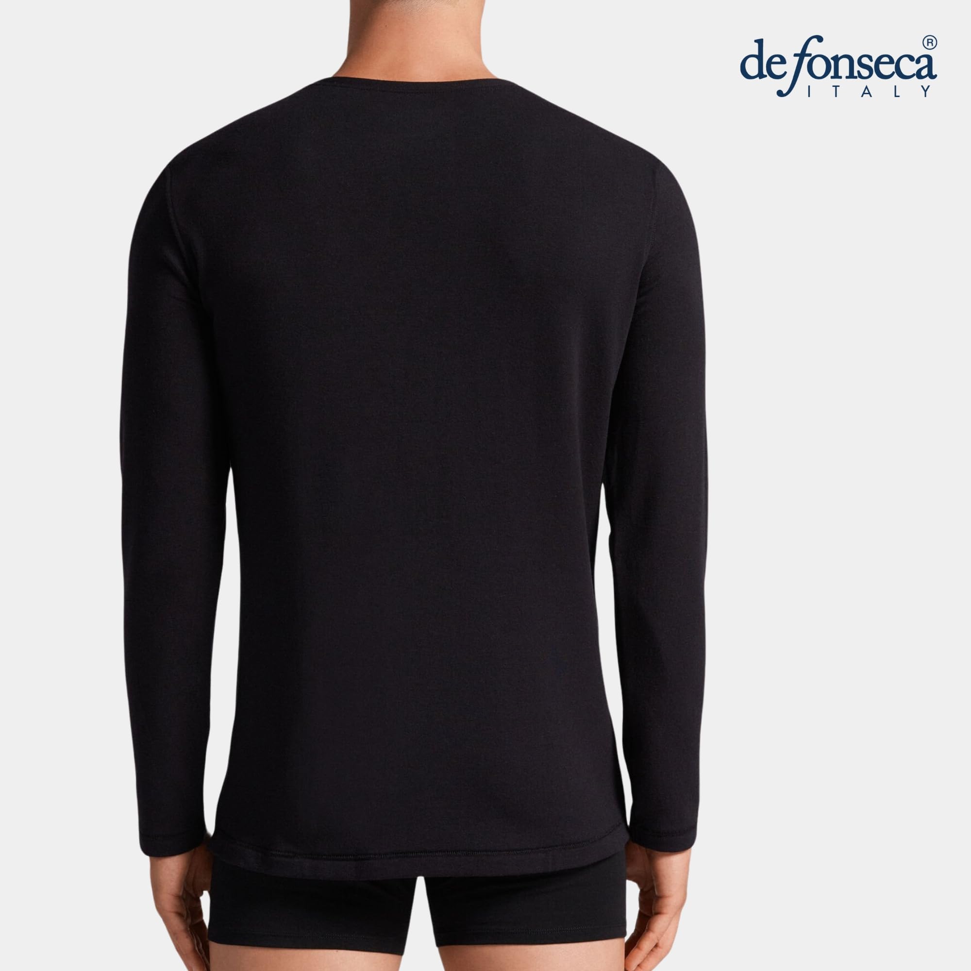 Intimitaly DeFonseca - Maglia Termica Uomo Manica Lunga, Pacco da 2, Caldo Cotone Interlock