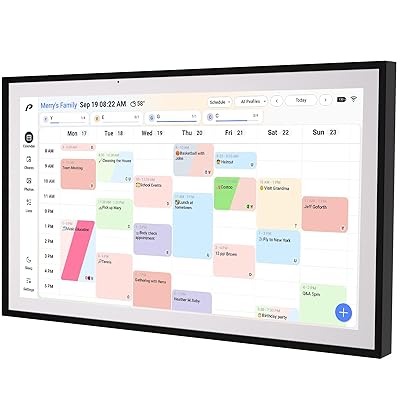 Digital Calendar, 15.6 inch Wall Planner & Chore Chart, Rechargeable Full HD Touchscreen Display, Portable Smart Family Organizer, Event Planner, Desk and Wall mountable, No Subscription, Christmas Gifts for Dad Mom