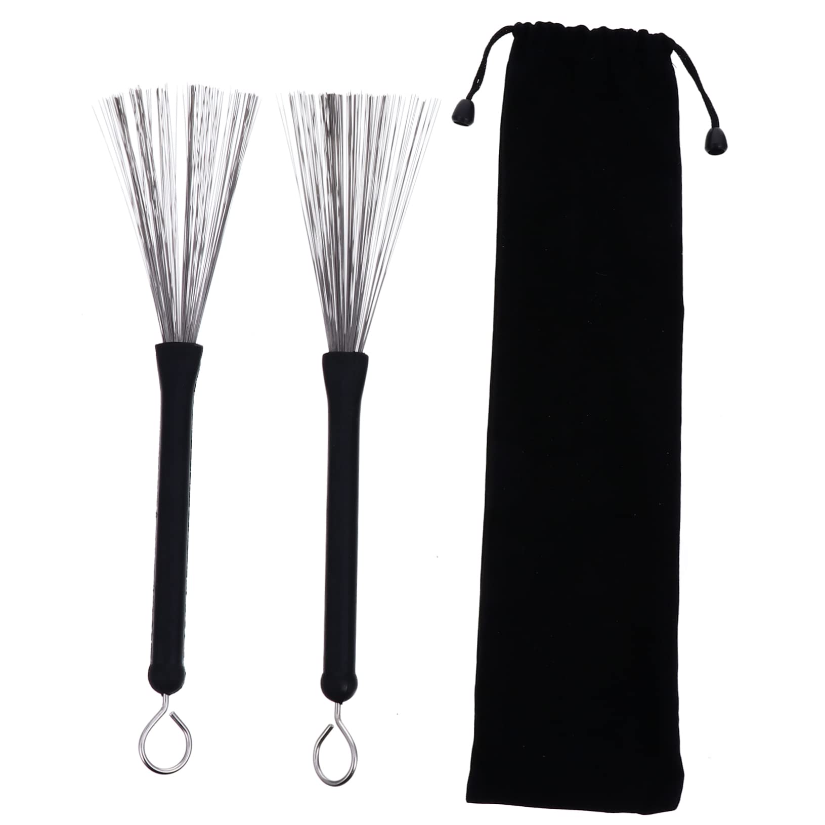 ifundom Stainless Steel Brush Drum Retractable Drum Wire Brush for Drum Practice and Performance