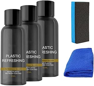 ZPZY Plastic Revitalizing Coating Agent-30/50ml Plastic Refreshing Nano Plastic Refresh Coating,Car Plastic Parts Refurbish Agent,Automotive Interior Cleaning Agent (30mlx3)