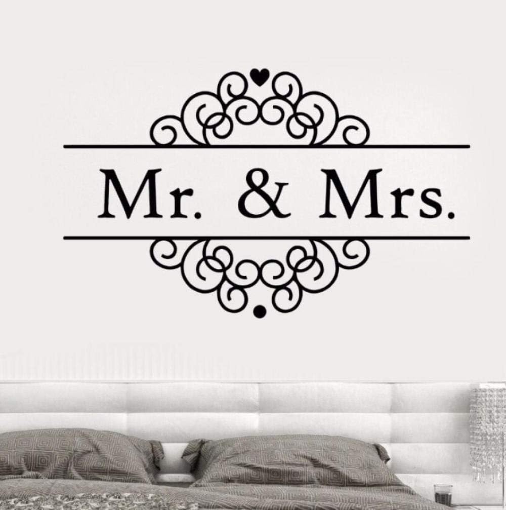 69 x 42 cm Vinyl Wall Sticker Mr and Mrs Logo Wall Sticker Wedding Salon Studio Decoration Love