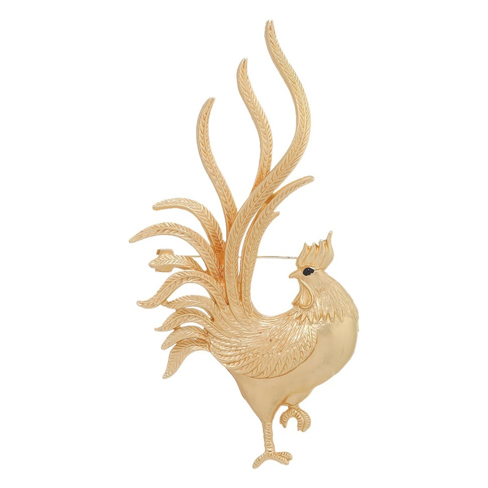 Broche creativo de pollo dorado del zodiaco para hombres y mujeres, pin de animal retro para decoración de chaqueta de traje