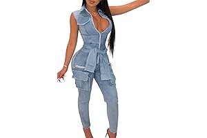 Women's Sexy Blue Jean Rompers