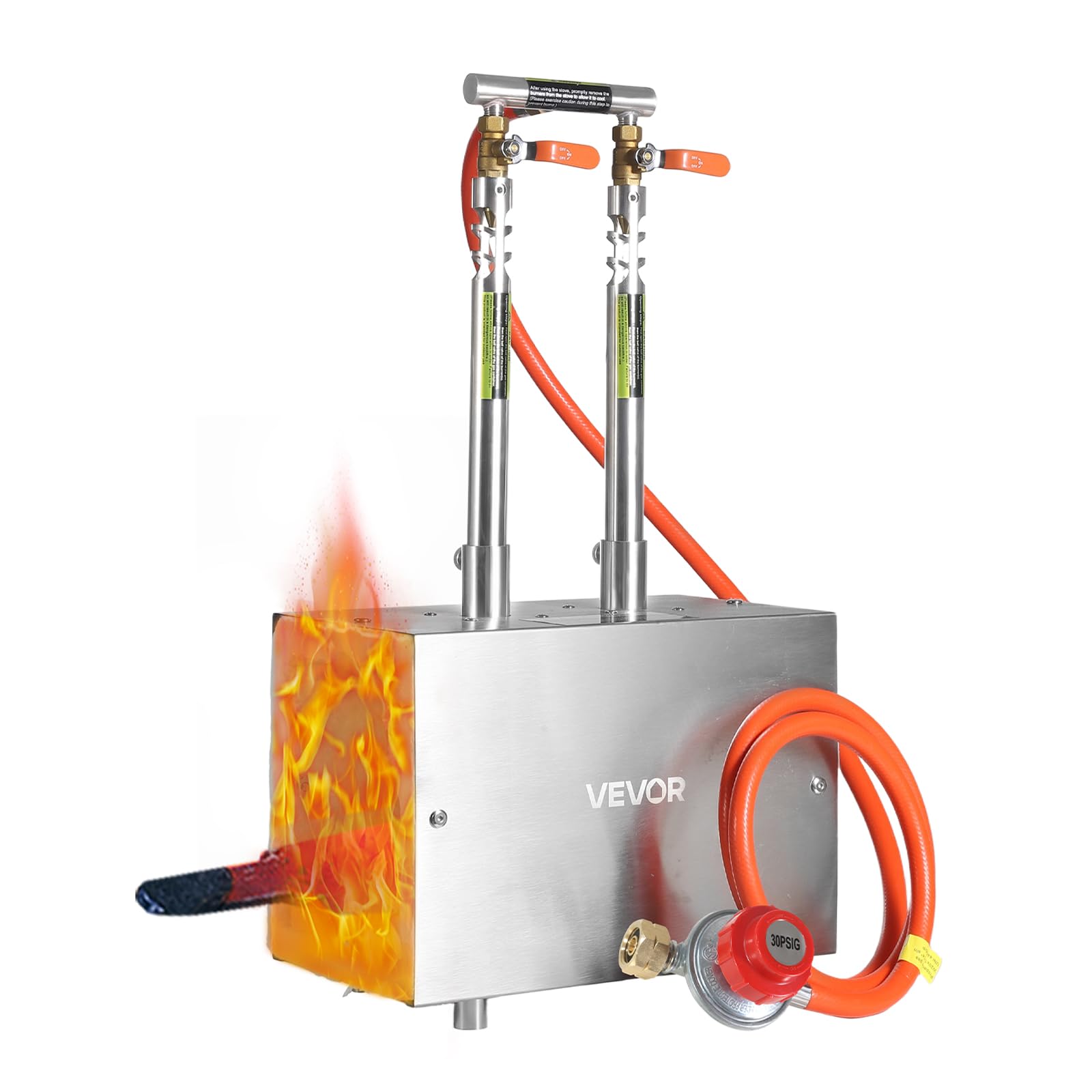 VEVOR Forgia a Propano Portatile da 2 Bruciatori 1427℃, Forno Quadrato per Forgiatura Metalli, Attrezzatura per Forgiatura a Gas in Acciaio Inox, per Lavoro Utensili e Coltelli Fabbri e Maniscalchi