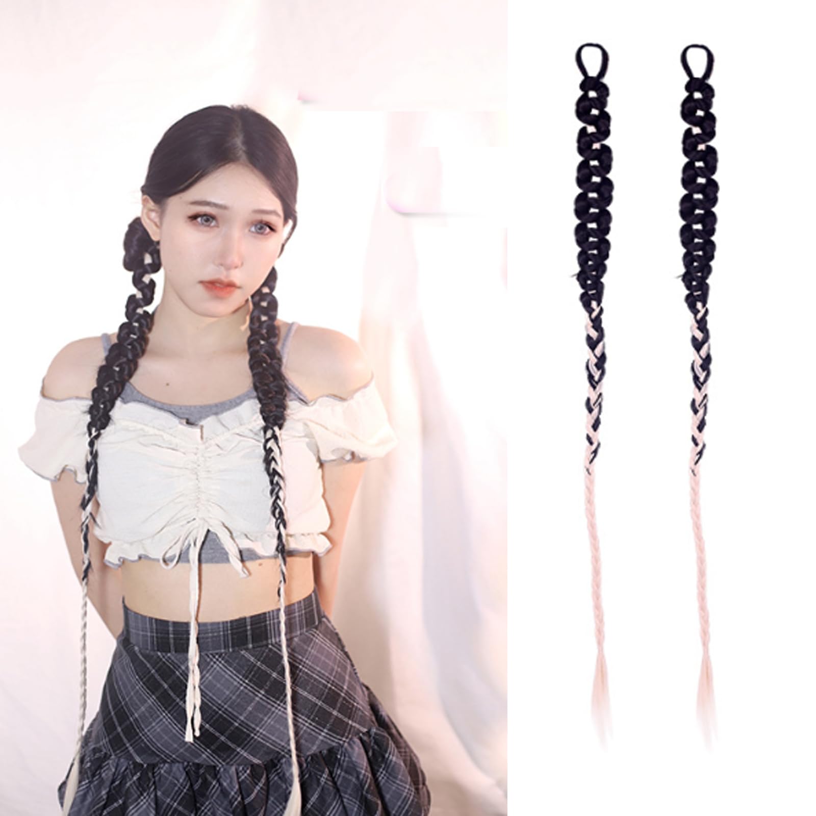 Amazon.co.jp: HAPVITAL ヘアエクステ 編み込み エクステ （2個