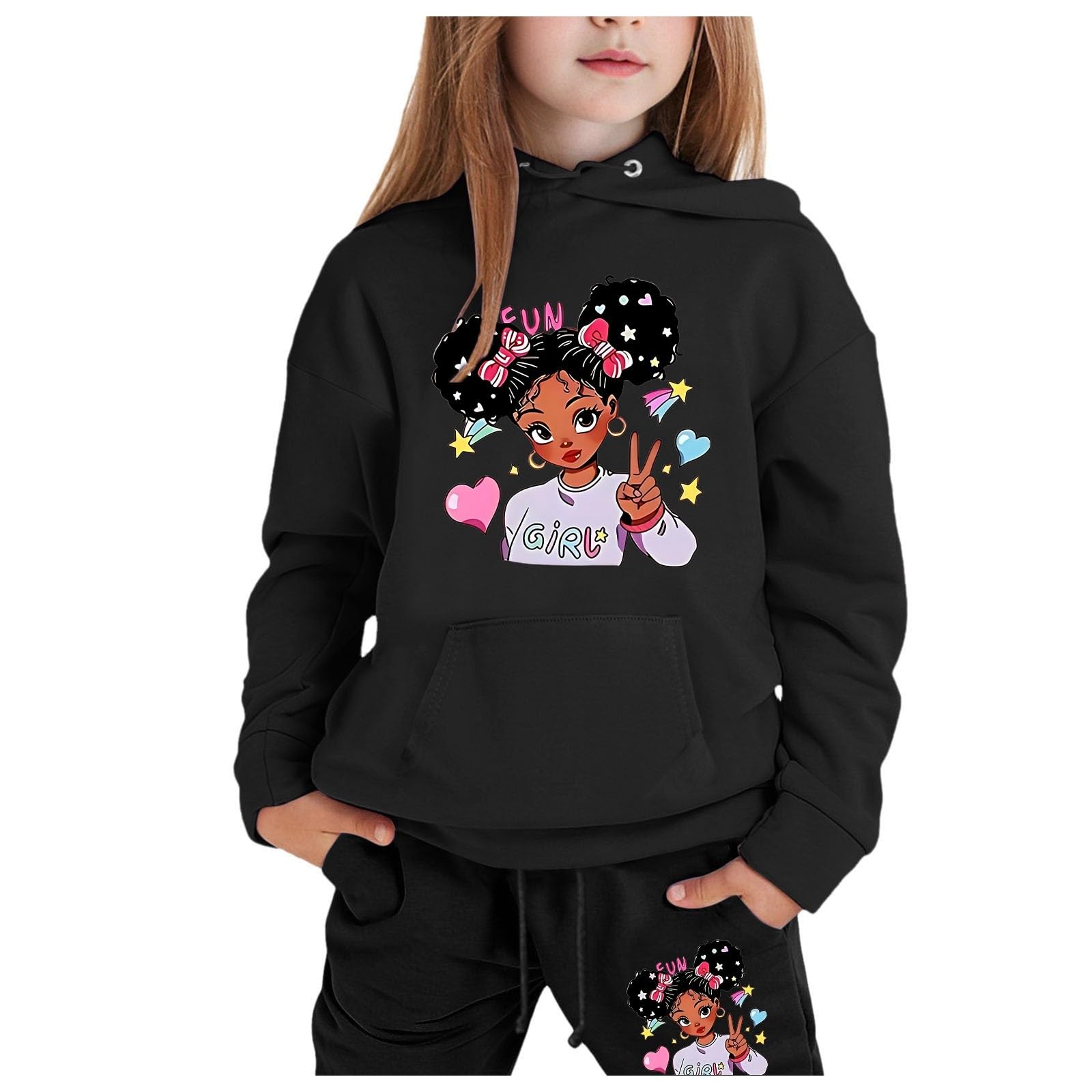 Sudadera con capucha y pantalones de manga larga niños ropa informal conjunto #247 5