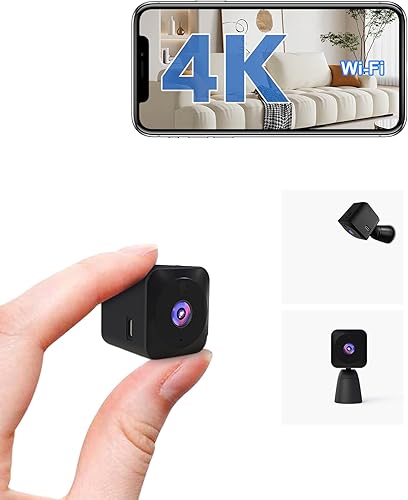 Cámara interior 4K HD para seguridad interior con control de aplicación, detección de movimiento y visión nocturna, cámara inalámbrica WiFi Negro