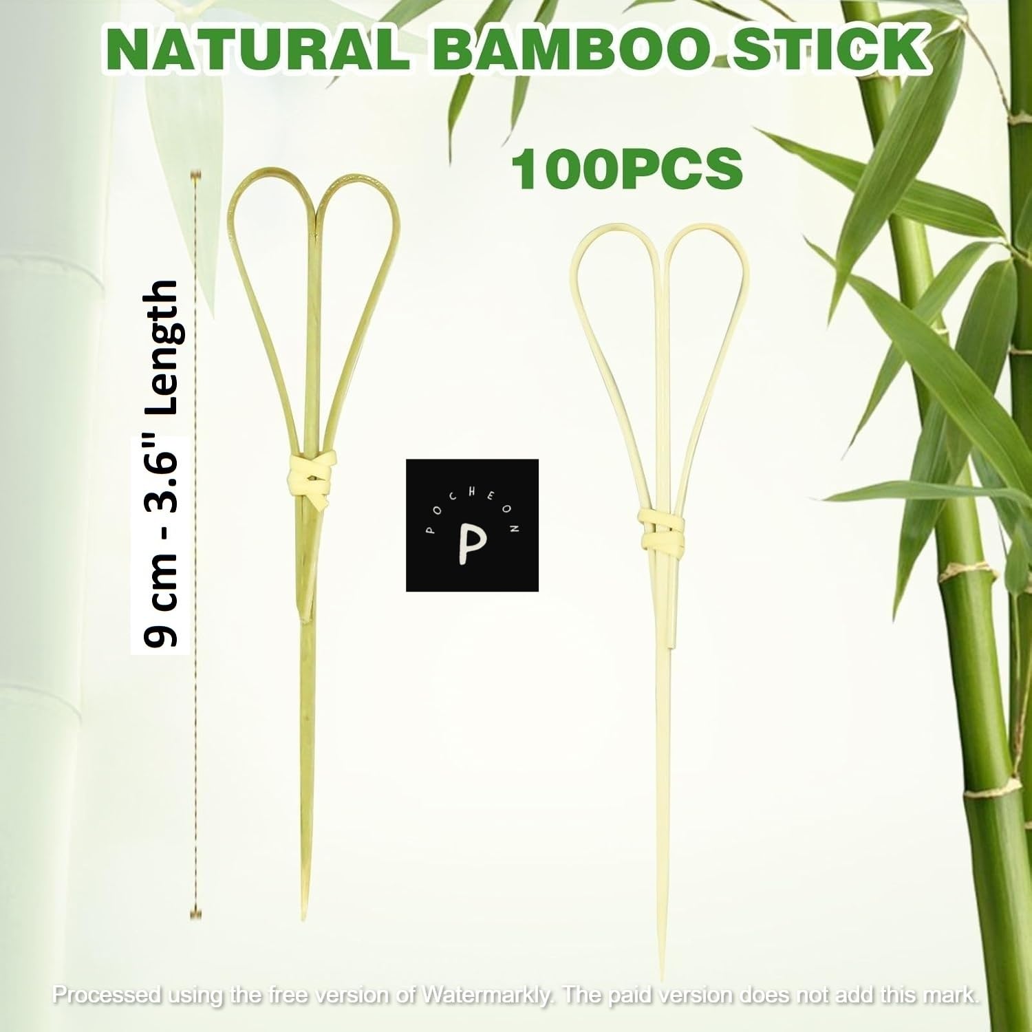 Heart Shaped Bamboo Toothpicks - Party & Cocktail Skewers -2