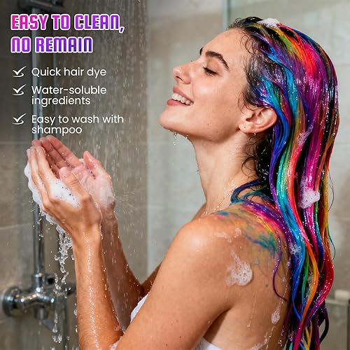 Miniatura 4 de Festive Fun - Peines de tiza para el cabello, peine temporal de tiza para el cabello, 810 colores, lavable, juego de tizas para el cabello, tinte