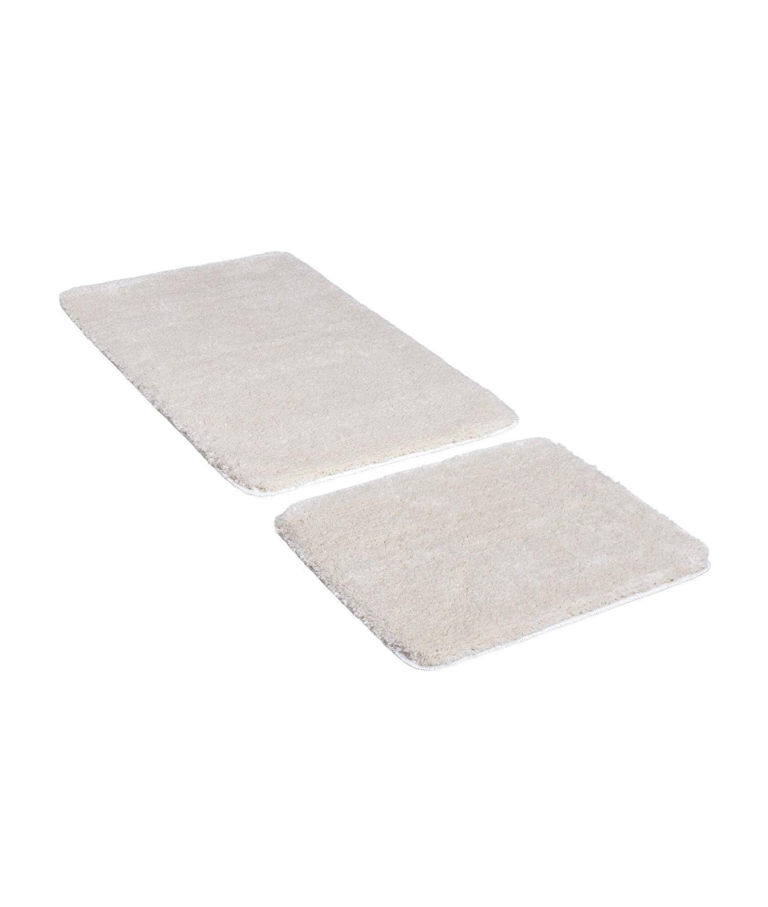 Segura Plüsch rutschfeste Unterseite 2er-Badematte 60 x 100-50 x 60, Creme