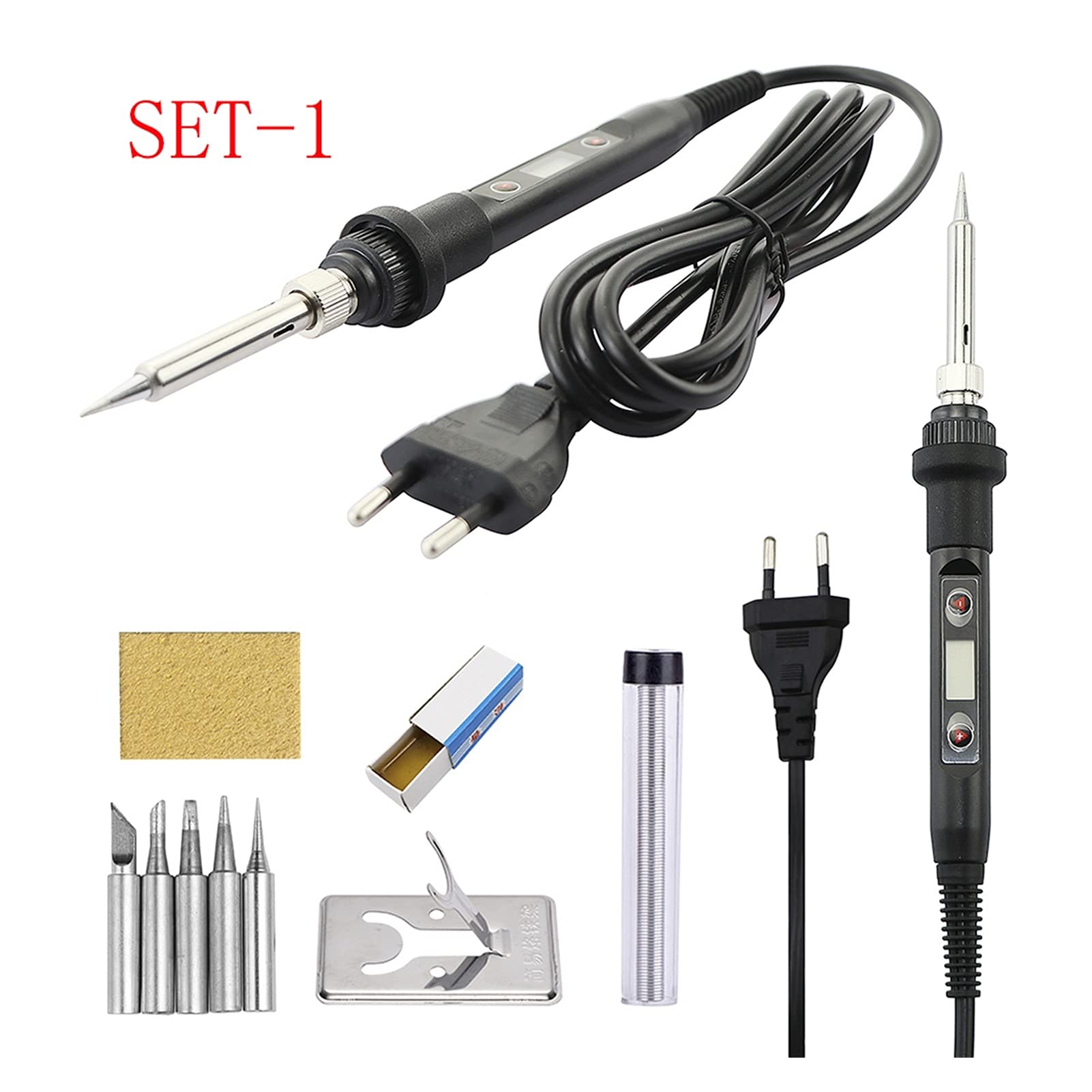 Stazione Saldante, Temperatura di saldatura da 80W regolabile LCD. Digital 11. 0V 220 V. Set di ferro Electric Solder Renwork Kit di riparazione della stazione dississo(SET-1)