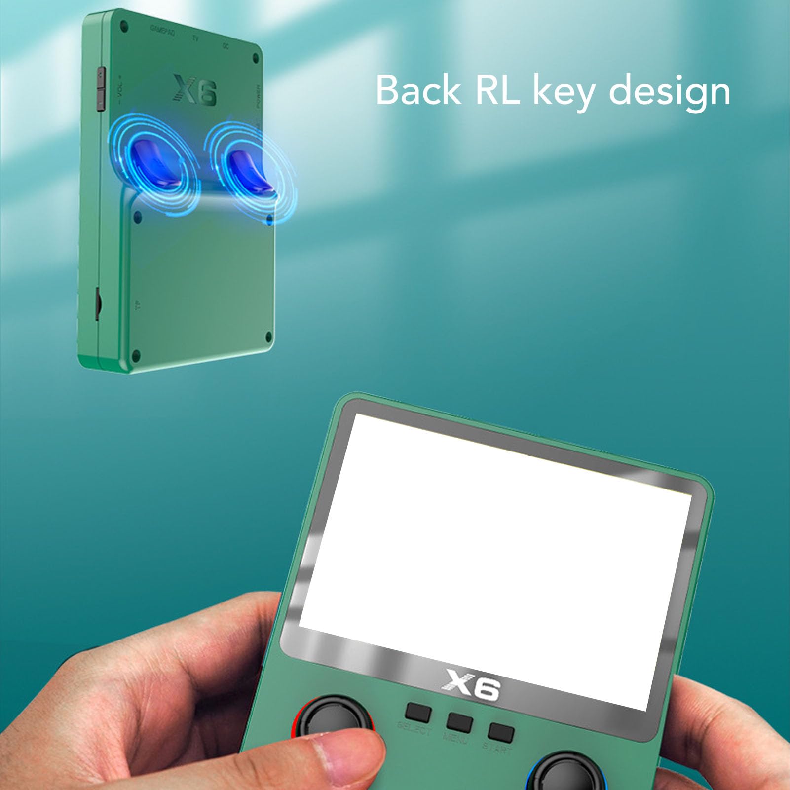 Eujgoov Console di Gioco retrò Portatile HD con Doppio Rocker, Grande Scheda di Memoria, Ideale per i Giocatori Adulti (Green)
