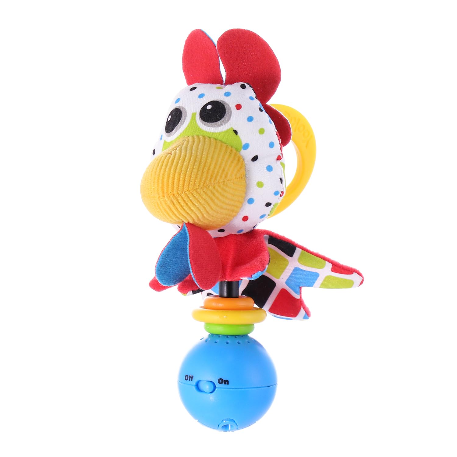 Yookidoo Musical Activity Rattle- Motion Activated Rooster Rattle with Music- Activity Toy for Babies 0 Months and Older
