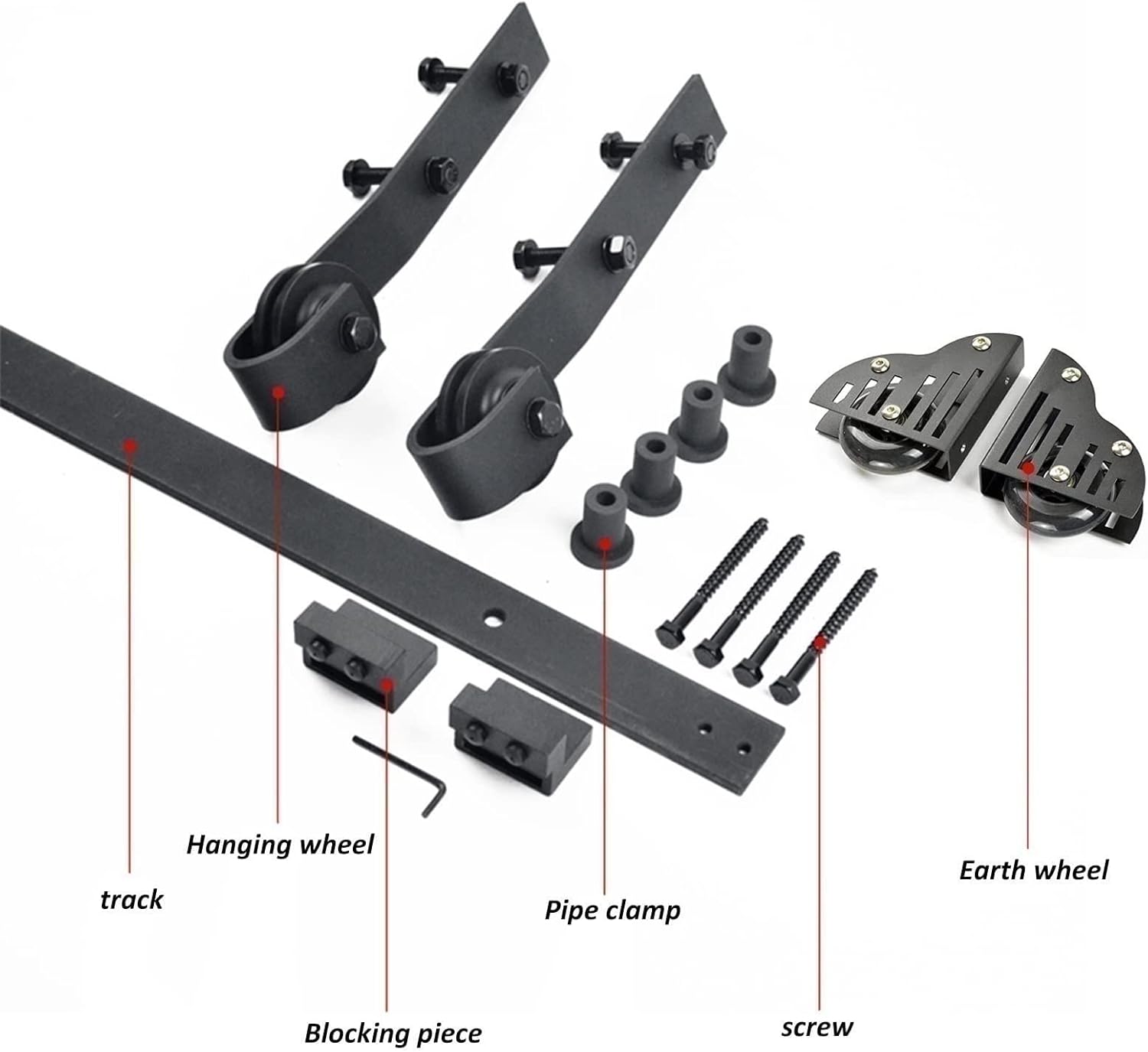 Rolling Ladder Hardware - Library Sliding Ladder Hardware Kit, Rolling Bookcase Ladder Hardware Kit Kit, Black Rolling Ladder Rail, with Roller Wheel, Glides Smoothly and Quietly (