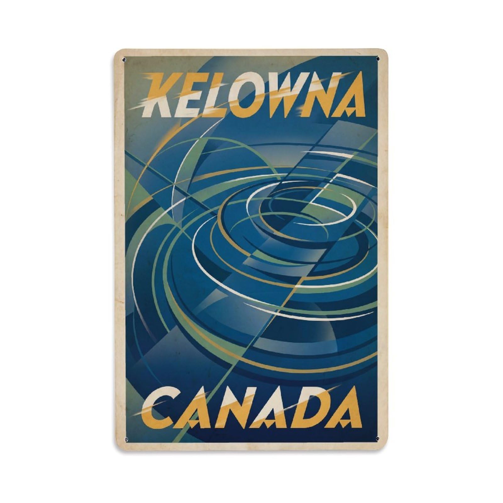 Xanthor Style Vintage Retro Canada Kelowna Travel Metal Tin Sign
