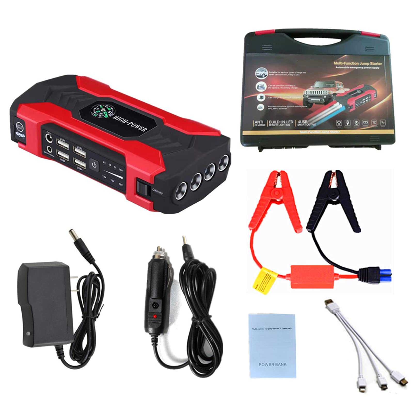 Caricabatteria da 12V Batteria Esterna Booster 20000mAh Auto Jump Starter Batteria di Emergenza Banca di Alimentazione Portatile Ausiliario di Avviamento Automobilistico