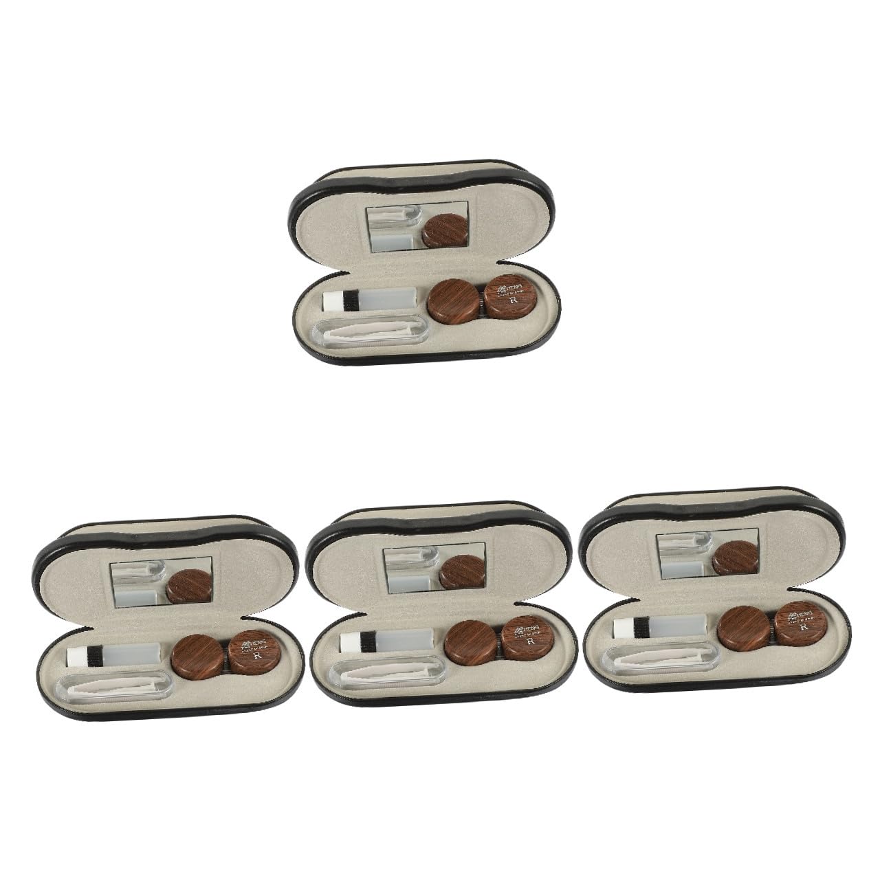 Cabilock 4 Ensembles Étui À Lunettes À Double Usage Étui À Lentilles De Contact Ensemble De Boîte Portable Kit De Voyage Lunettes Élégantes Boîte De Rangement Multifonctionnelle Voyage