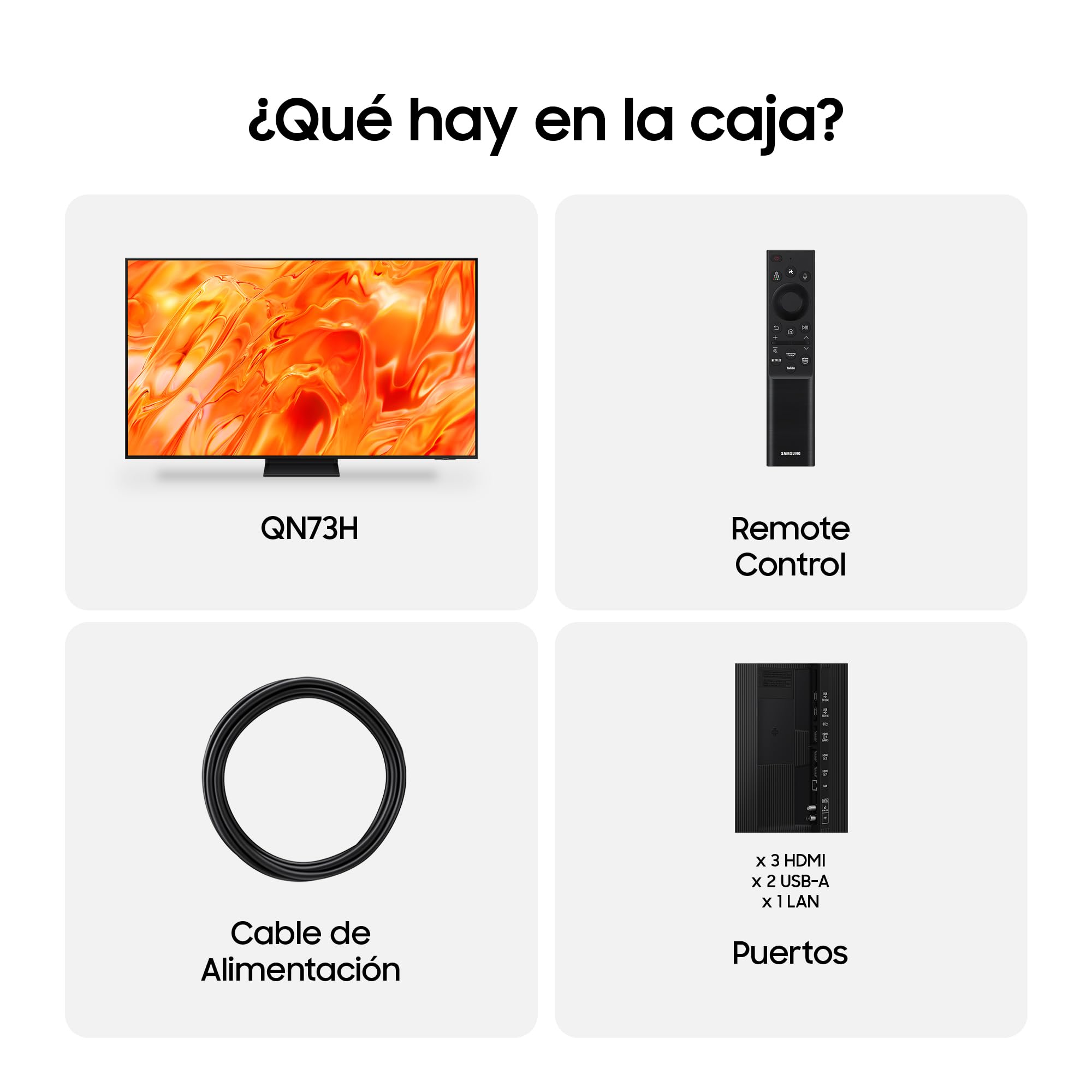Samsung TV 75 Pulgadas Neo QLED Mini LED QN73H 4K Smart TV con Vision AI Companion, Quantum Mini LED y AirSlim, Cine, Gaming y Deportes