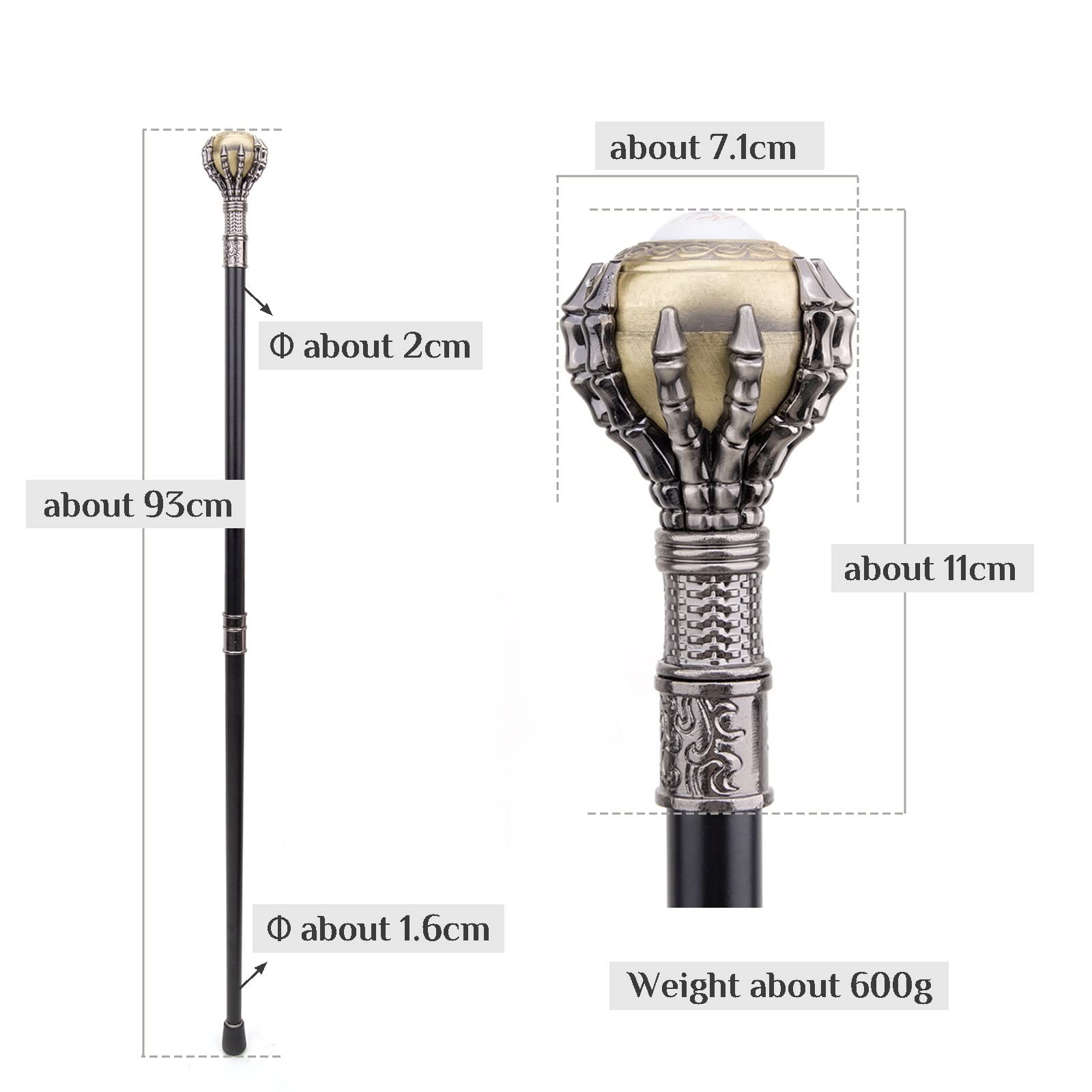 Bastoni da Passeggio Crusader Horse Head Shield Bastone 26cm Spada nascosta Autodifesa sia per Uomini Che per Donne