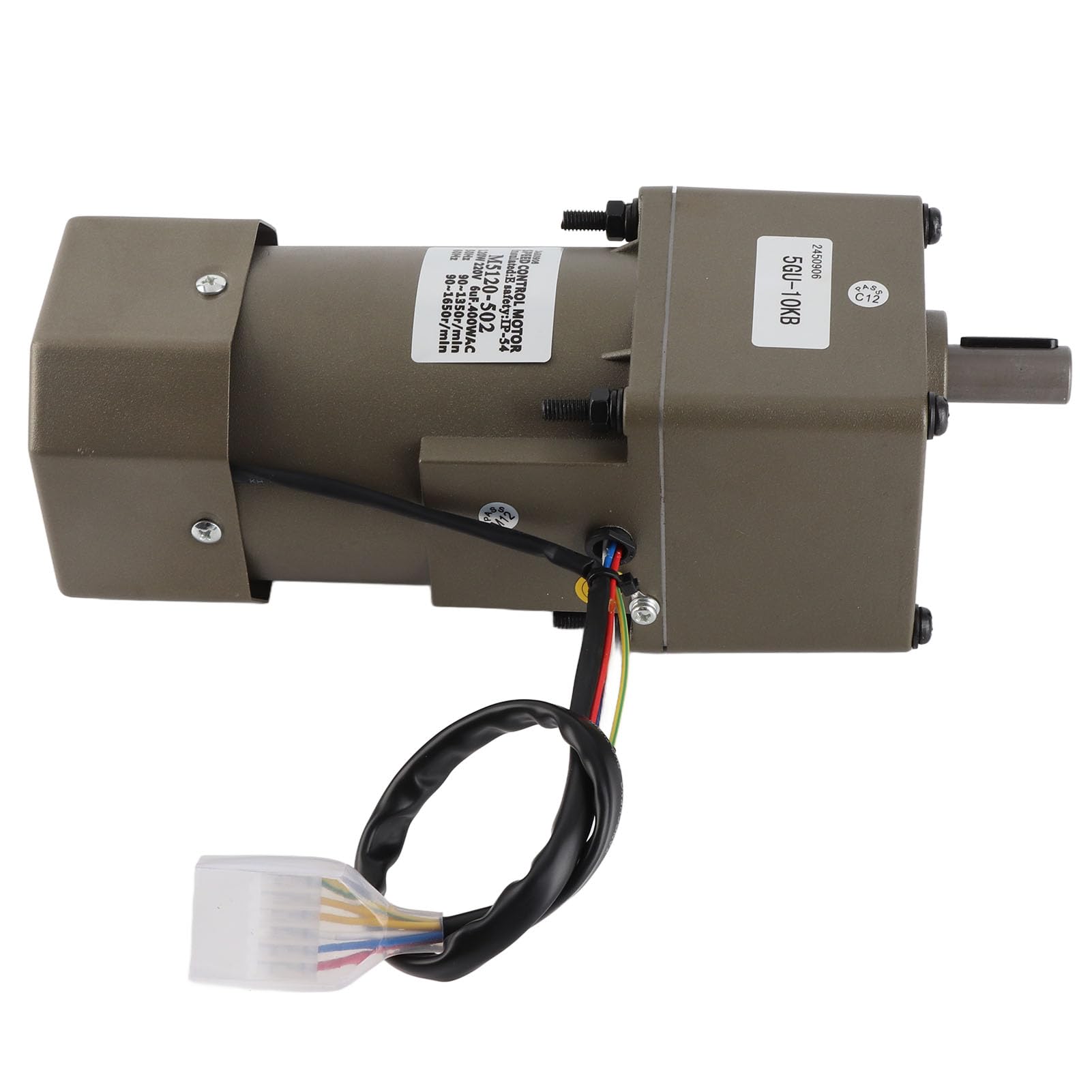 Motor de Engranajes Caja de Engranajes de Reducción Asíncrona Monofásica 120 W Velocidad Ajustable Reversible 90 a 1650 RPM 4 Polos para la Industria del Embalaje Equipos de Transporte