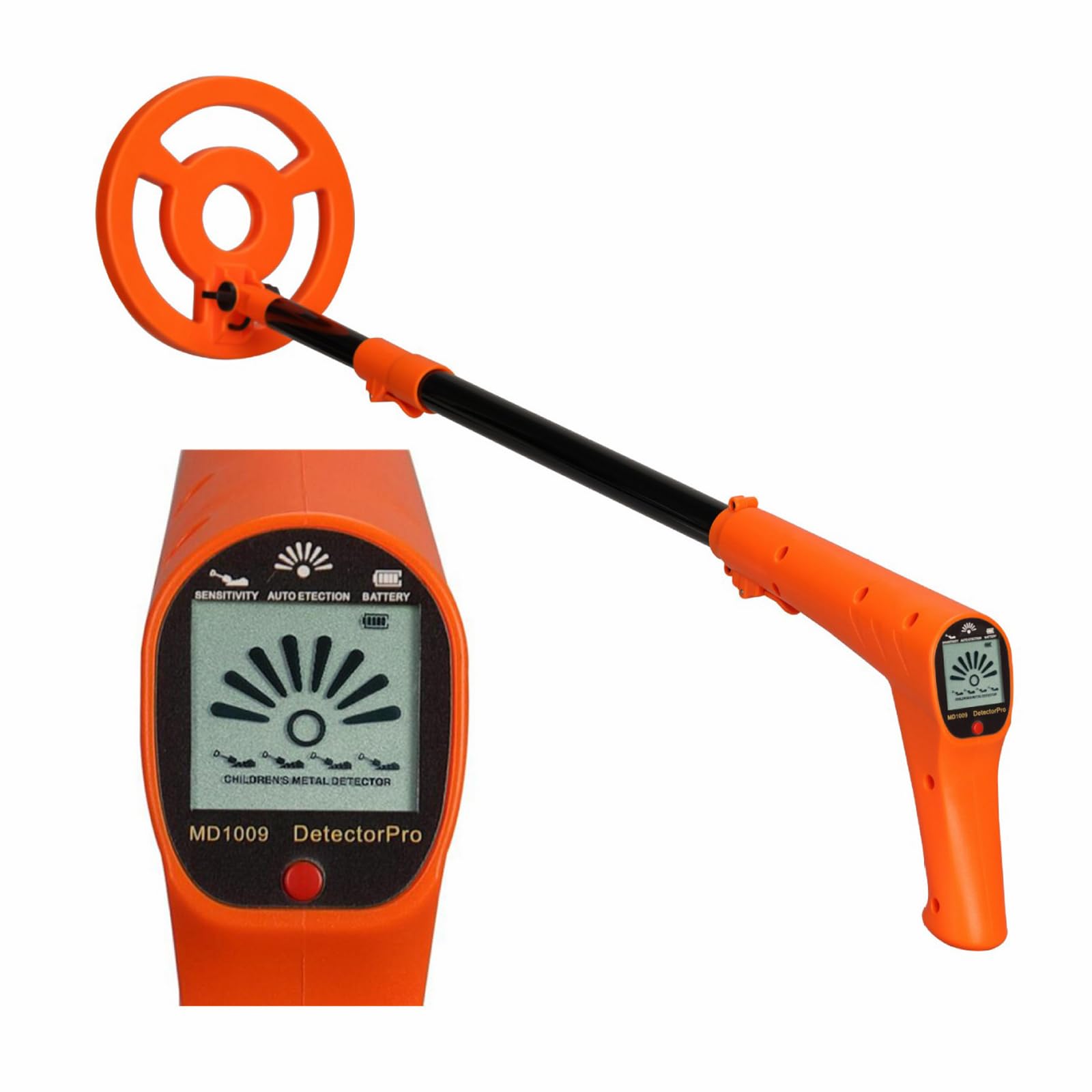 Detectores de tesoros ajustables para niños con pantalla LCD visual, diseño ergonómico y ligero para exteriores de 5 a 12 años, detectores de metales para niños con pantalla LCD