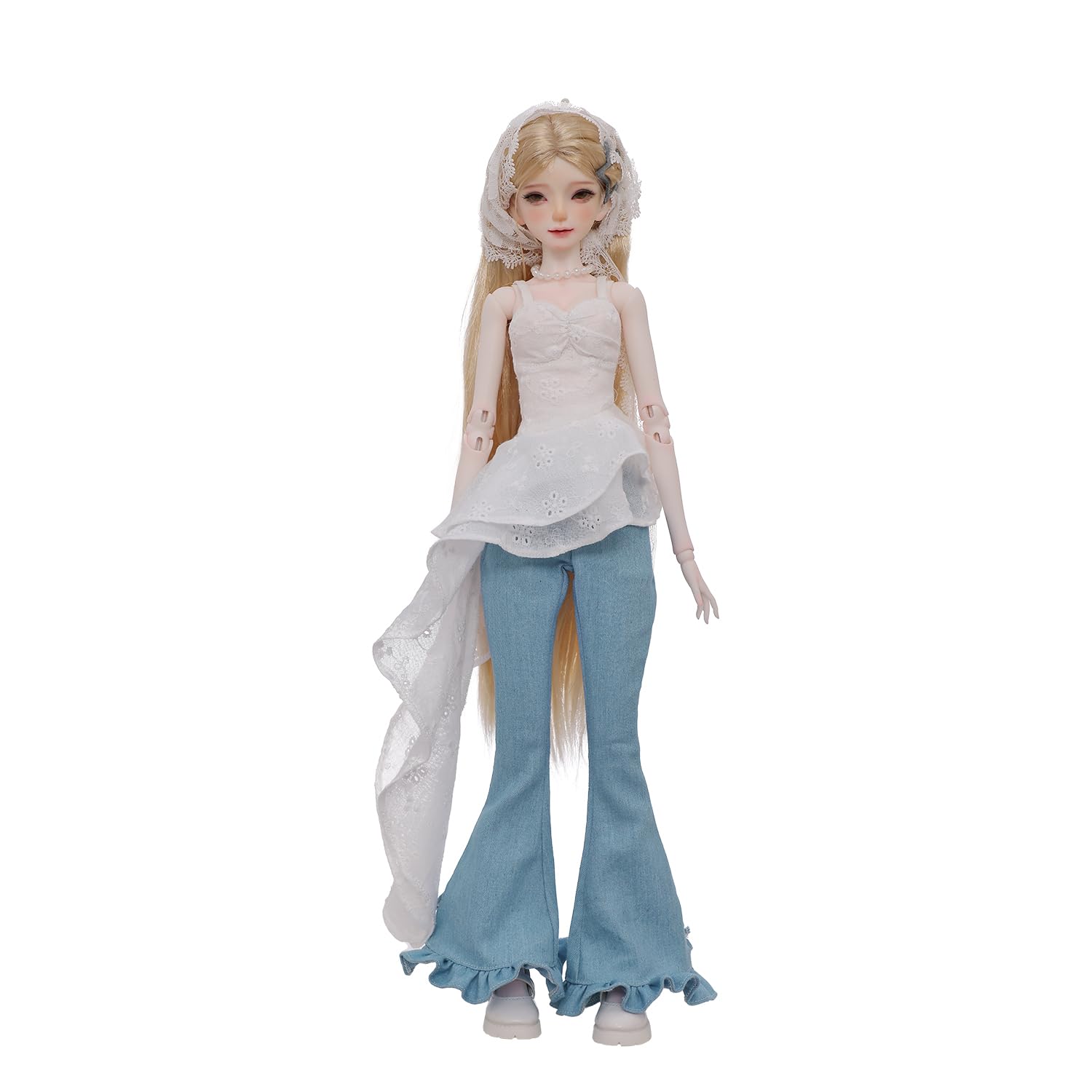 Oueneifs 1/4 Xana Fullset F Bjd Doll zabawka z żywicy dla dzieci w wieku 15 lat (biała górna część odzieży)